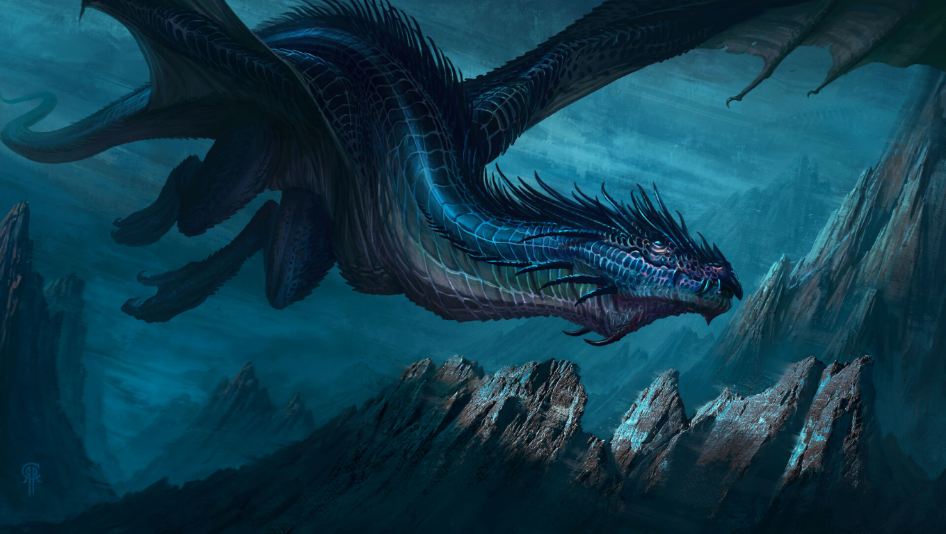 1360x768 Blue Dragon Art Desktop Laptop HD Wallpaper, HD Fantasy 4K ...