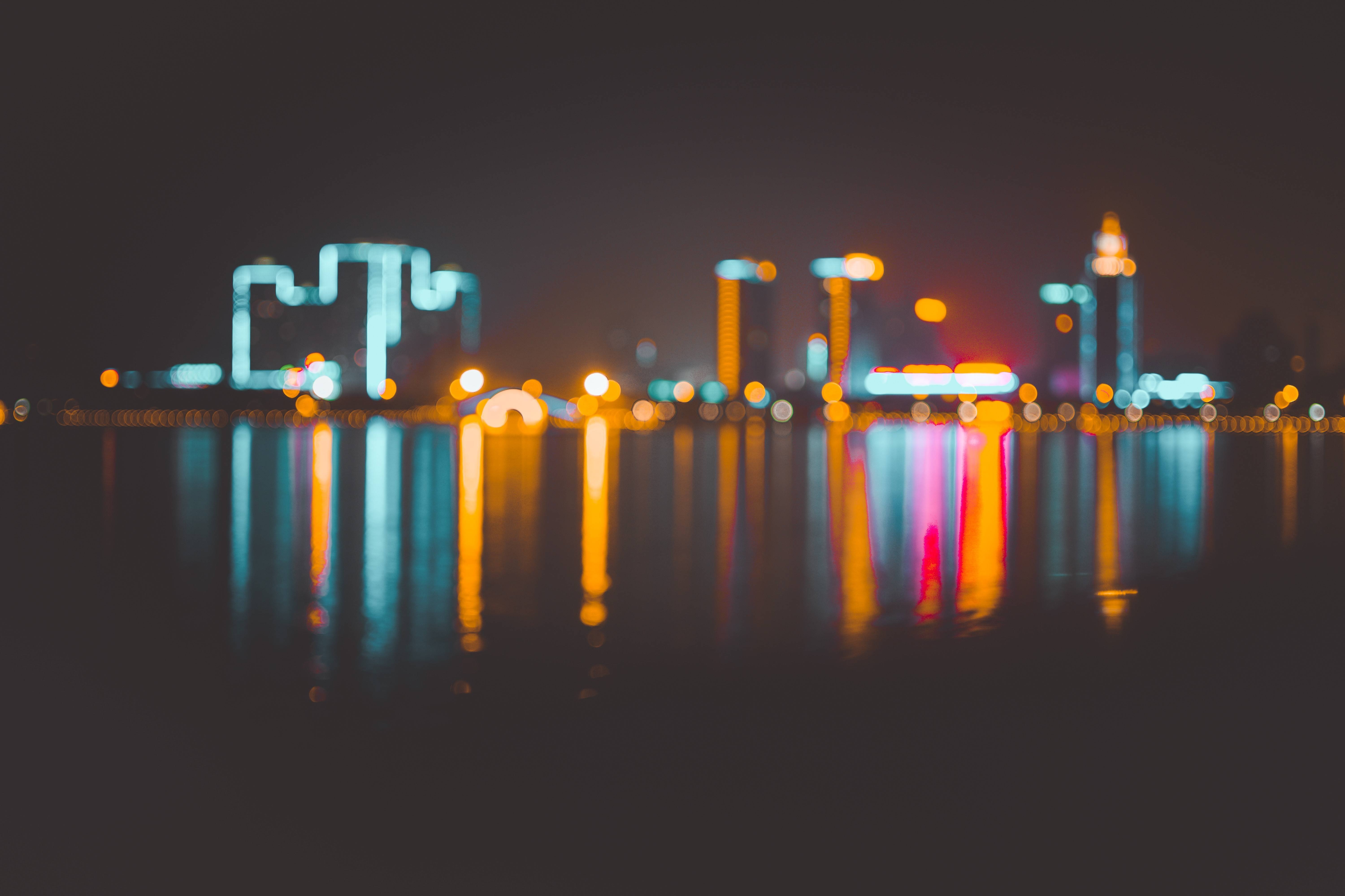 Bokeh Blur City In Night Wallpaper, Hd City 4K Wallpapers, Images And