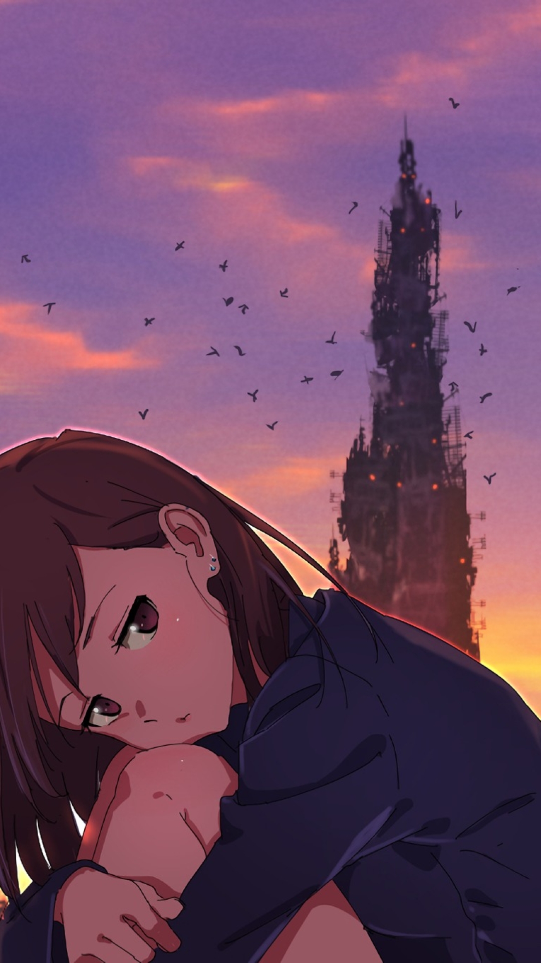 Broken Heart Anime Girl, Full HD Wallpaper