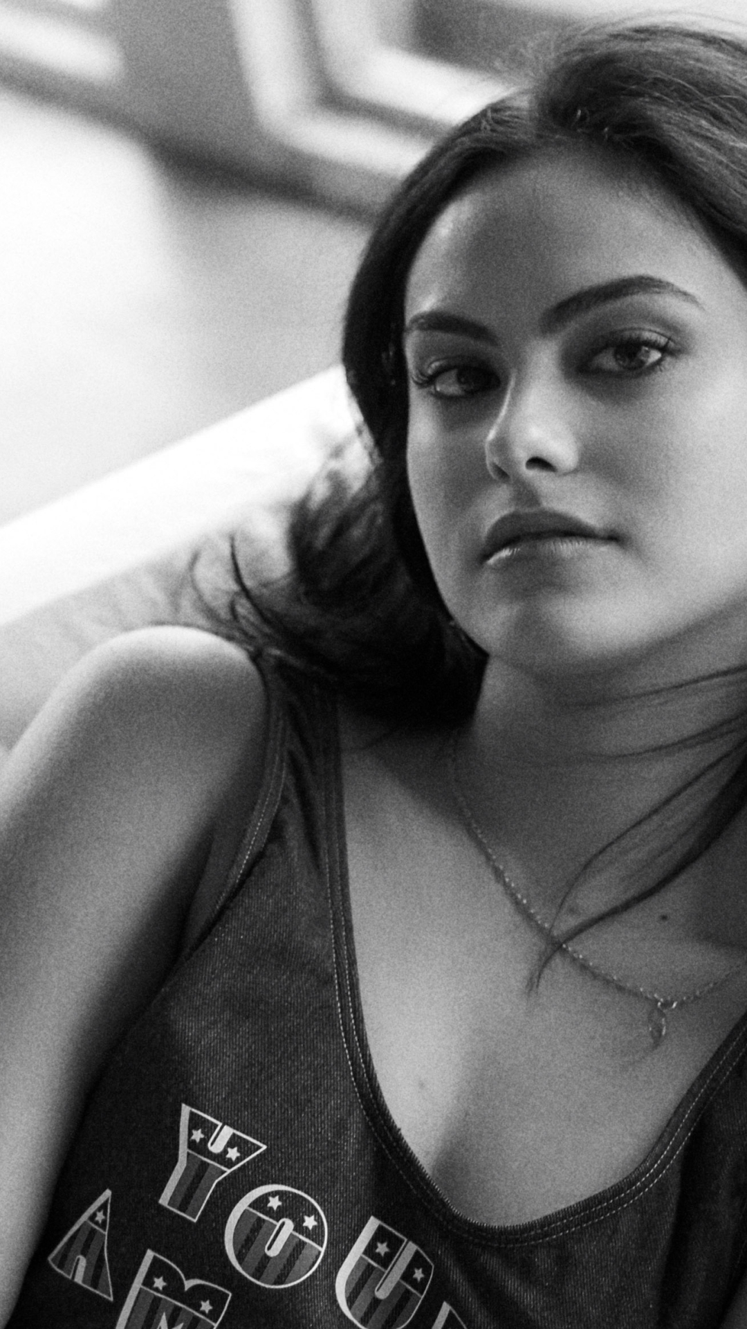 Camila Mendes Black And White, HD 4K Wallpaper