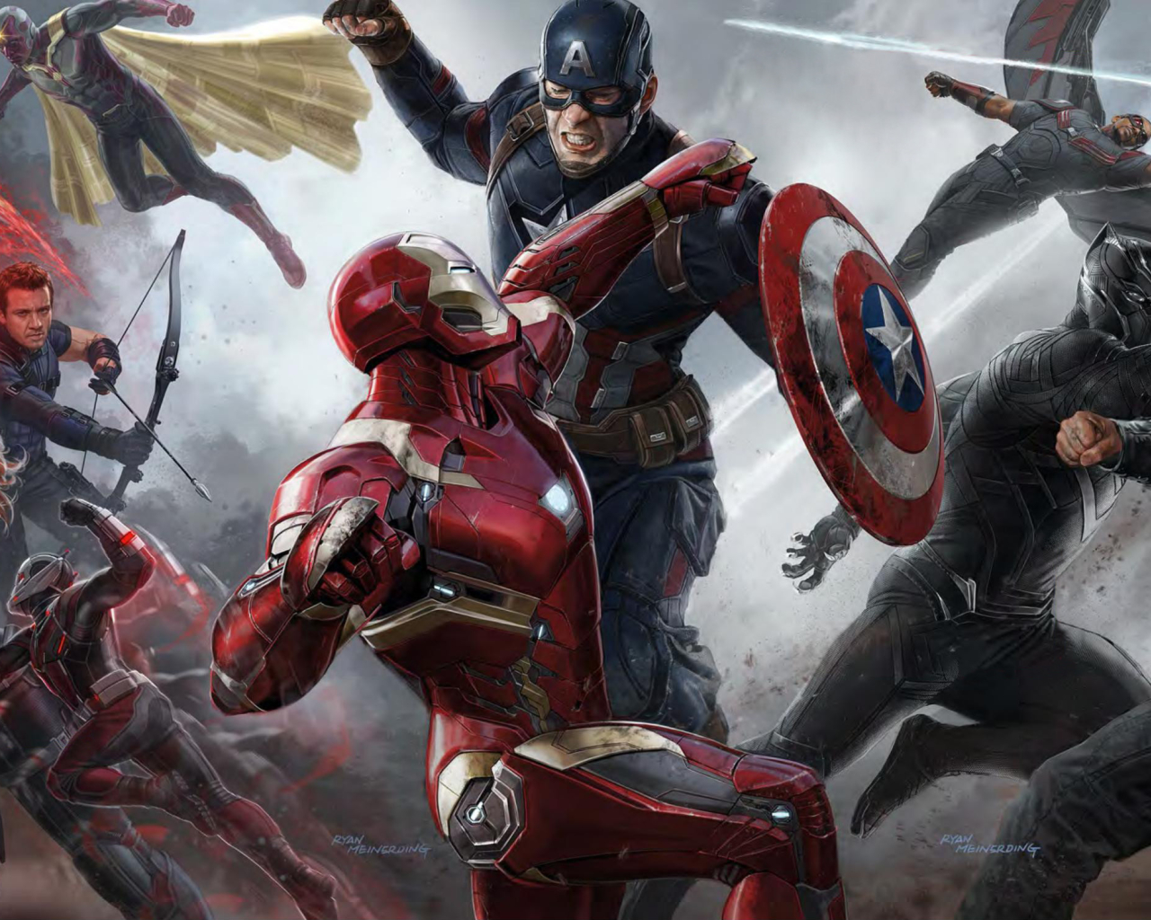 1280x1024 Captain America Civil War Teams Poster 1280x1024