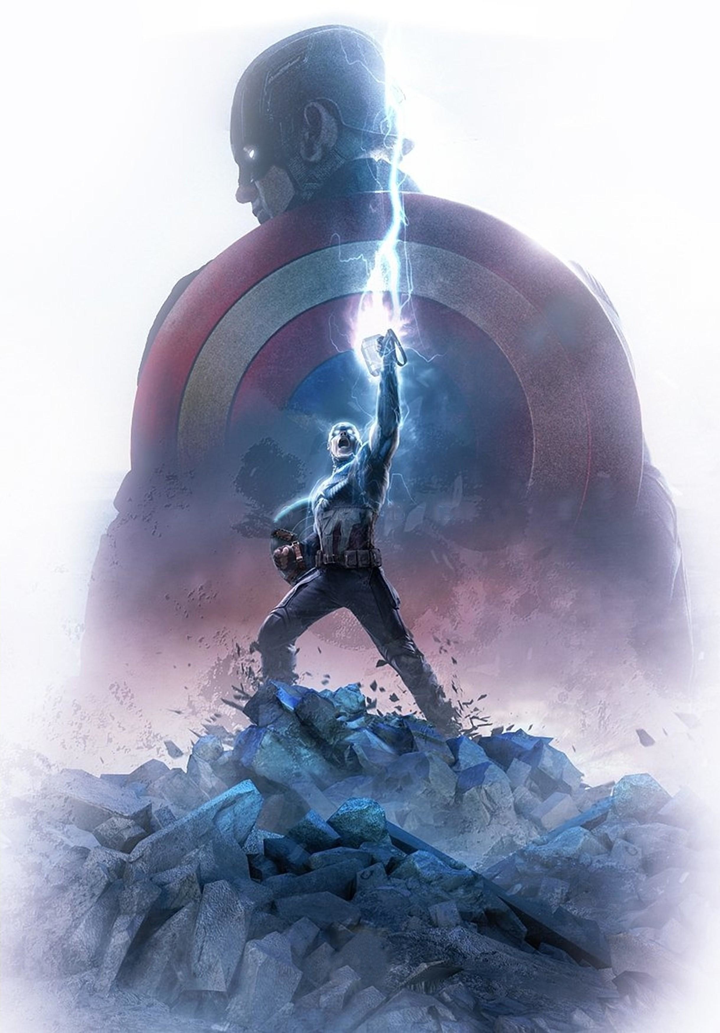 Captain America Thor  Hammer Wallpaper  HD  Artist 4K 