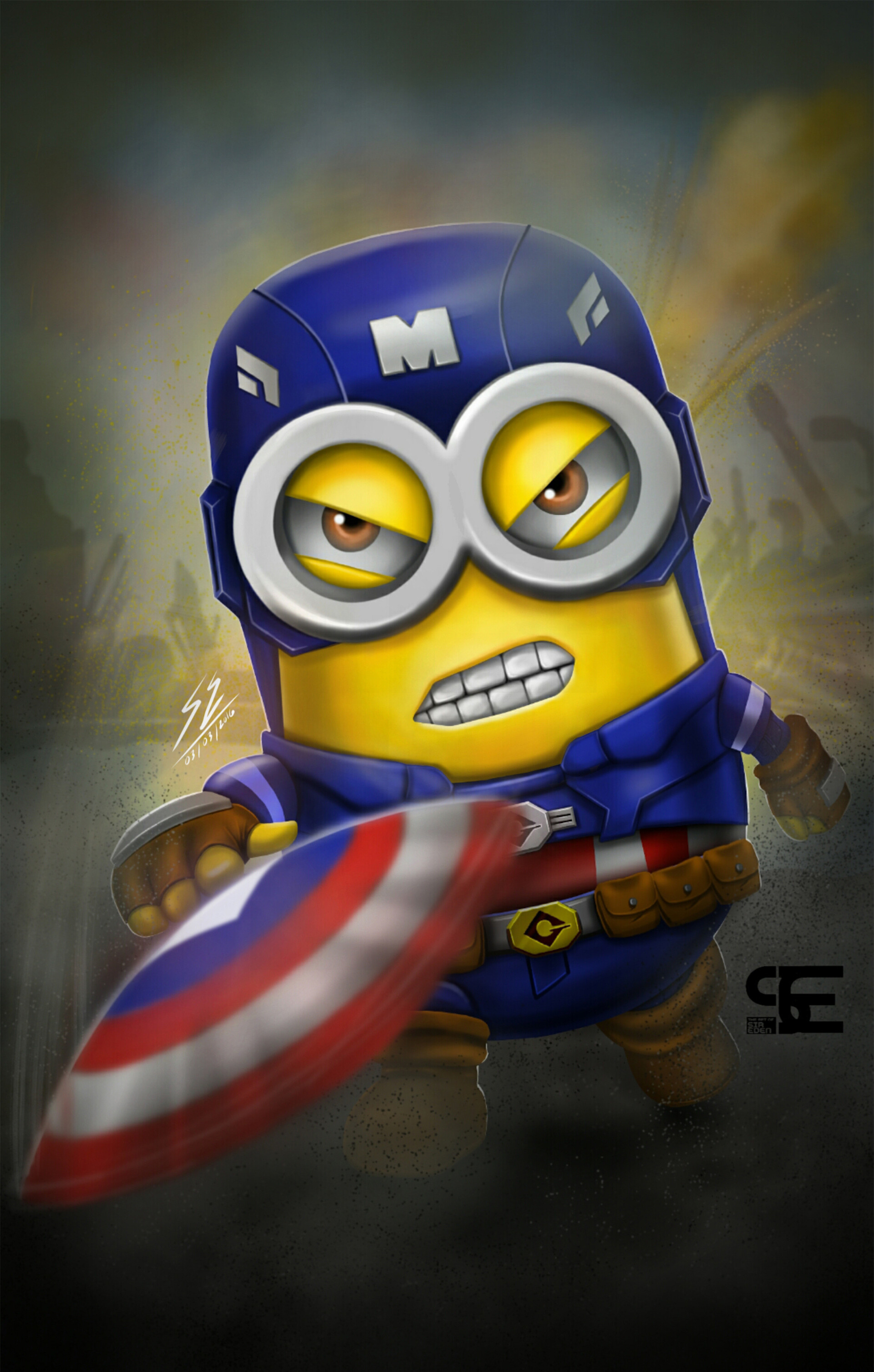  Captain  America  x Minion  Wallpaper  HD  Superheroes 4K 