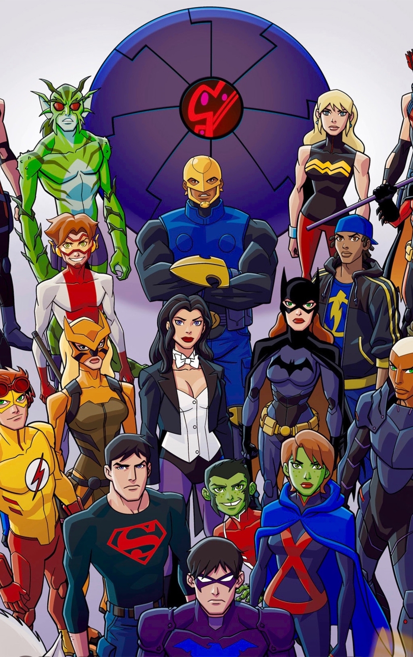 840x1336 Cartoon Young Justice Team 4K 840x1336 Resolution Wallpaper