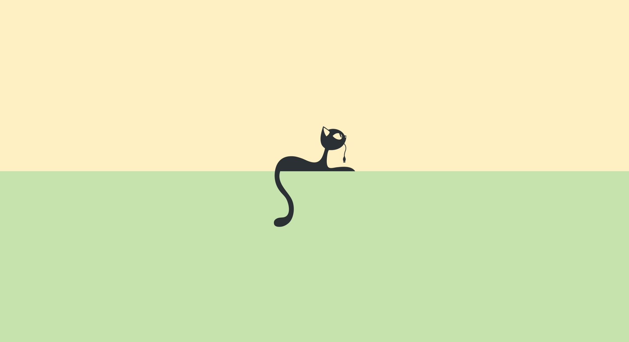 2048x1115 Resolution cat, minimalism, vector 2048x1115 Resolution ...