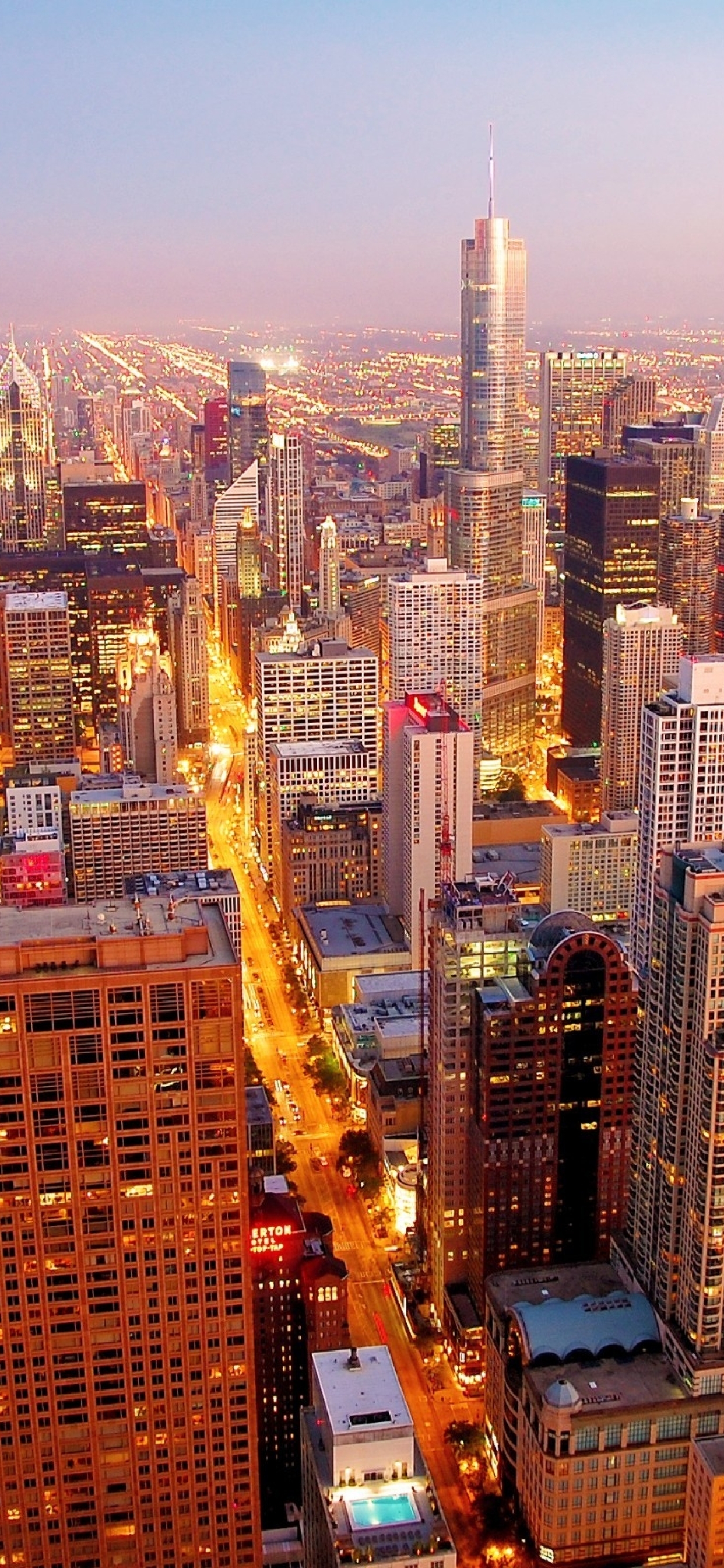 1242x2688 chicago, skyscrapers, night Iphone XS MAX Wallpaper, HD City