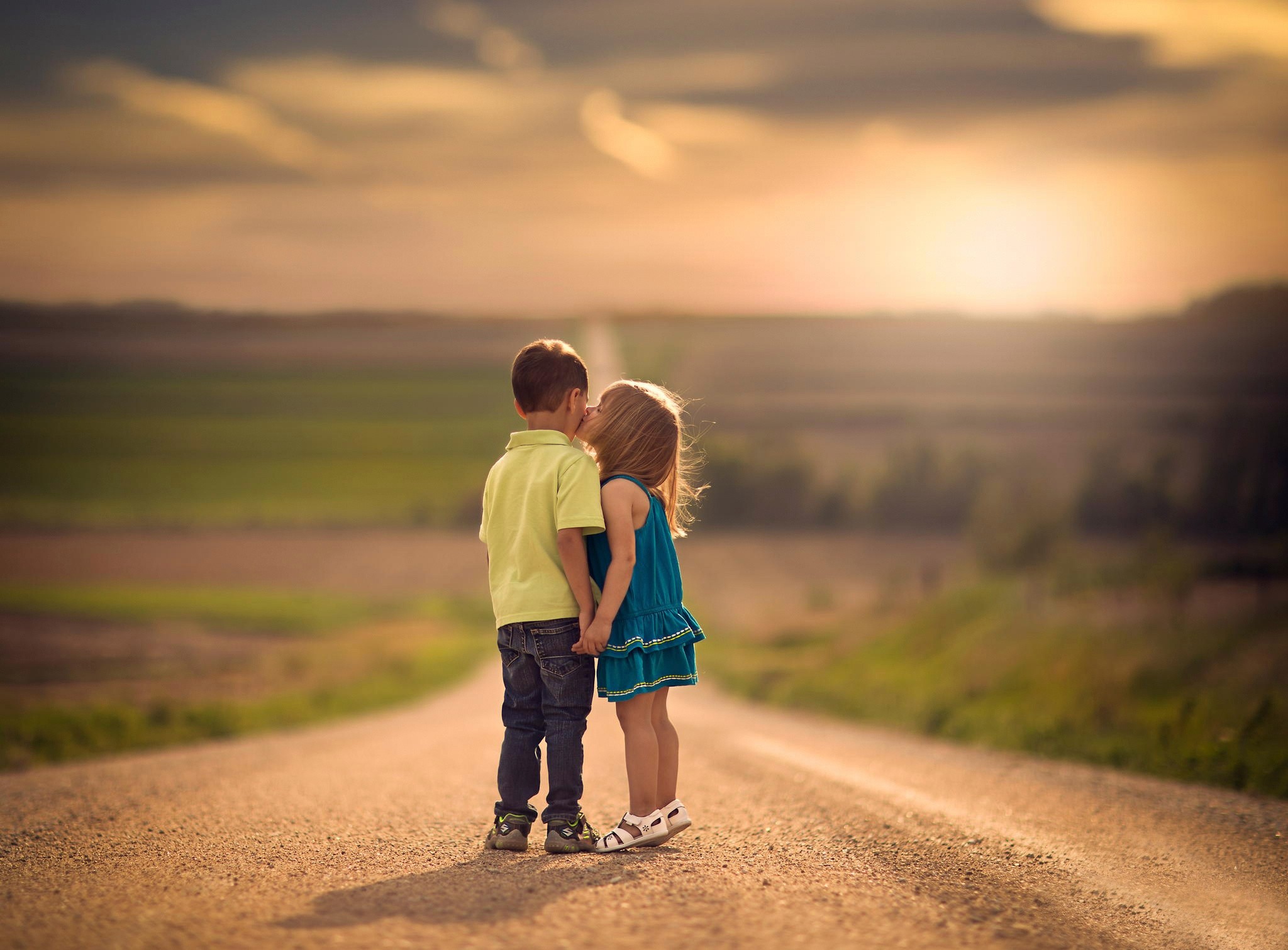 children, road, kiss Wallpaper, HD Other 4K Wallpapers, Images, Photos and  Background - Wallpapers Den