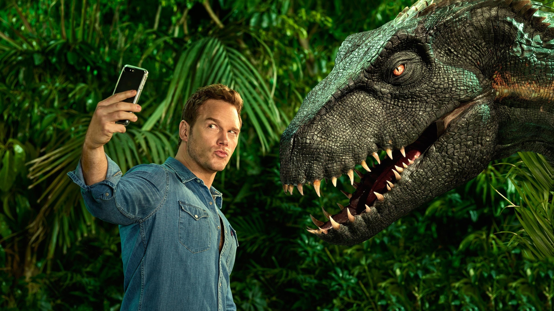 1920x1080 Chris Pratt Taking Selfie With Dinosaur 1080P Laptop Full HD  Wallpaper, HD Movies 4K Wallpapers, Images, Photos and Background -  Wallpapers Den