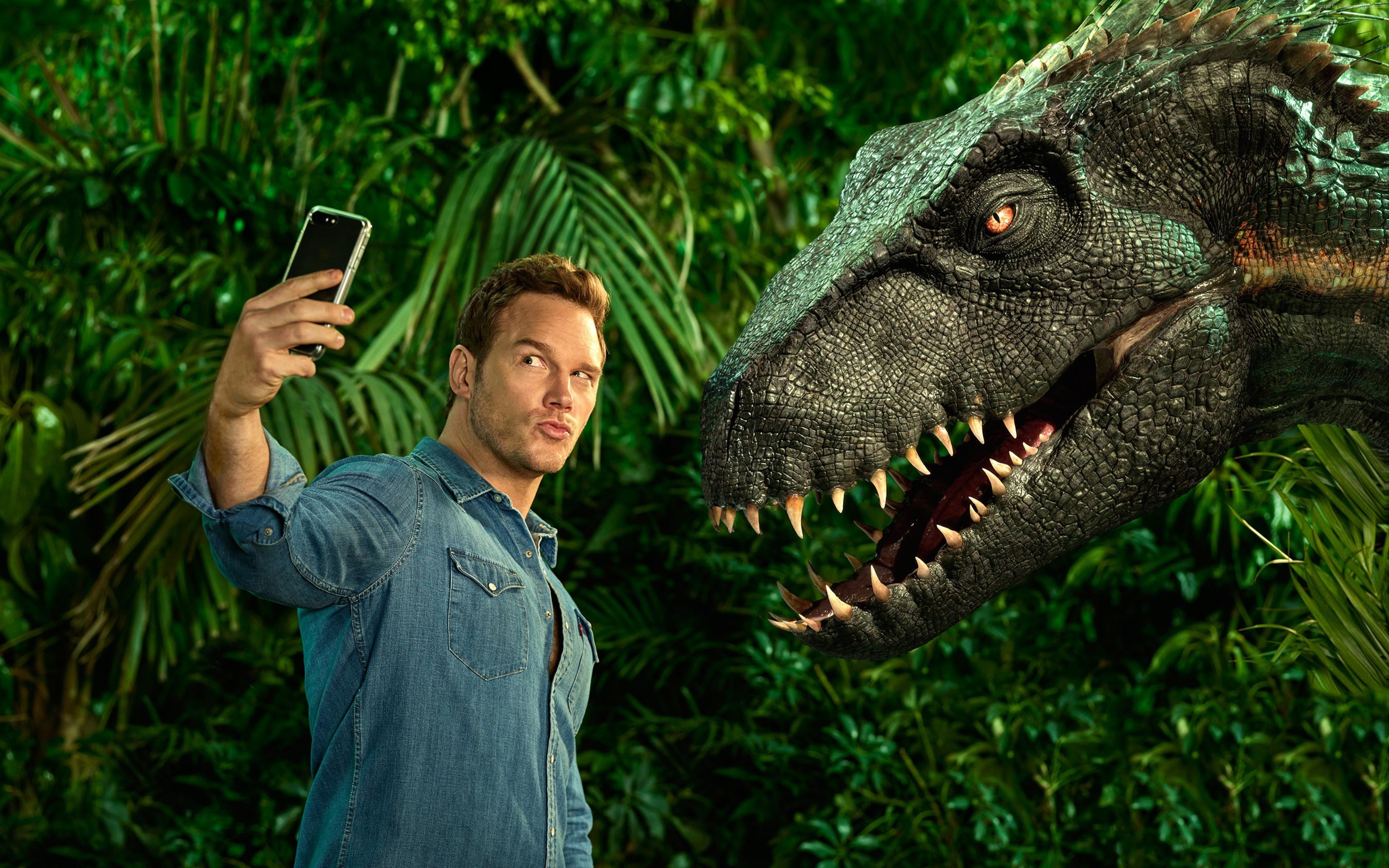 Chris Pratt Taking Selfie With Dinosaur Wallpaper, HD Movies 4K Wallpapers,  Images, Photos and Background - Wallpapers Den