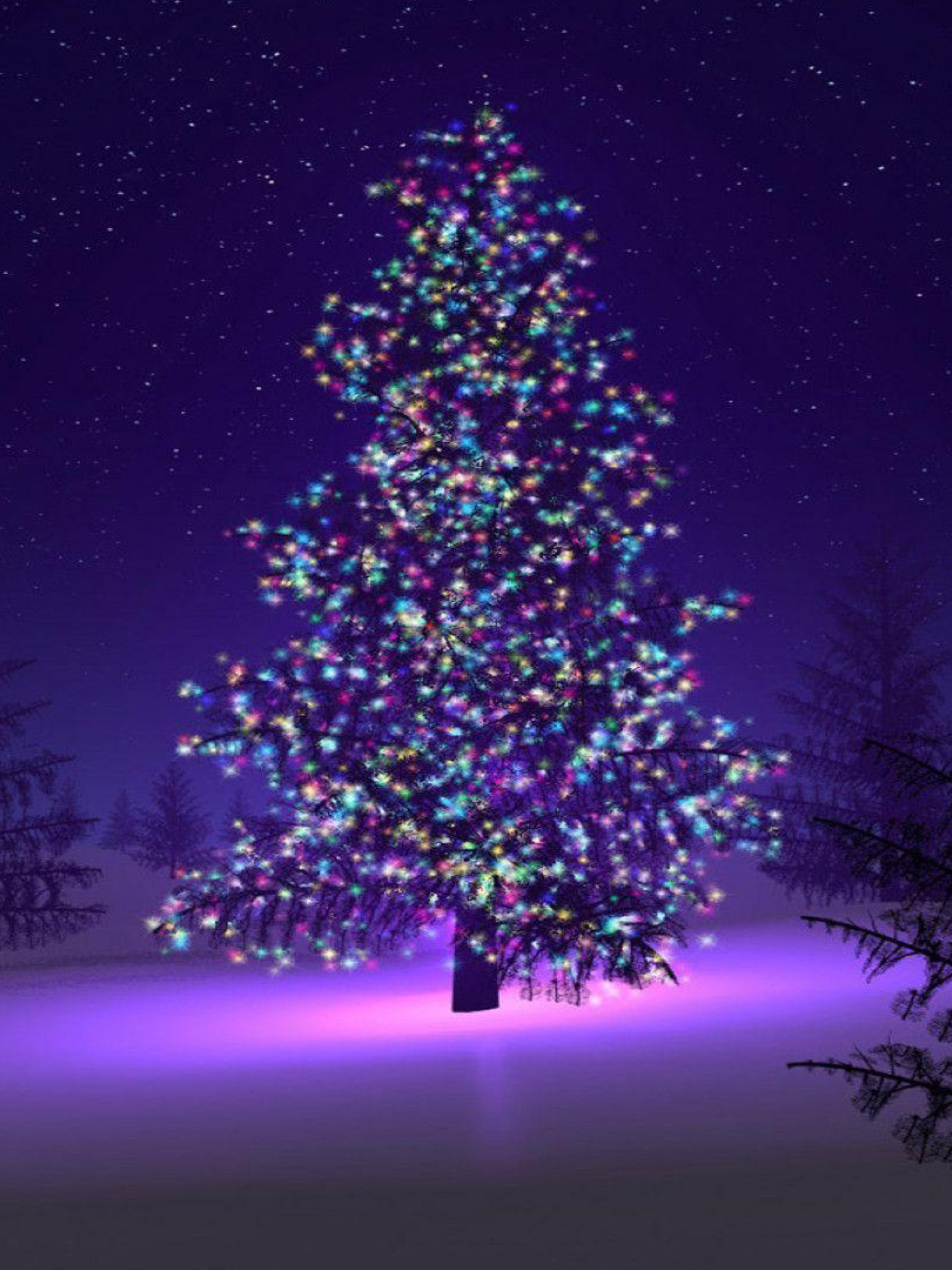 1536x2048 Resolution Christmas Tree with Light Decorations 1536x2048 ...