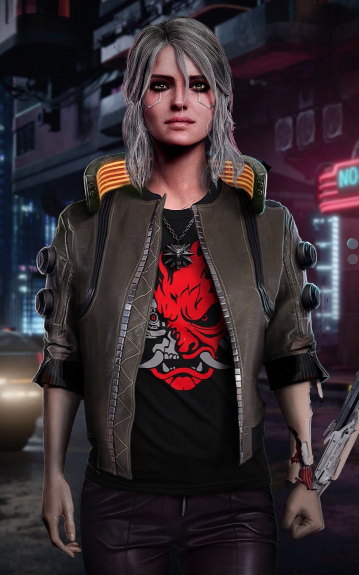 1200x1920 Resolution Ciri Witcher X Cyberpunk 2077 1200x1920 Resolution