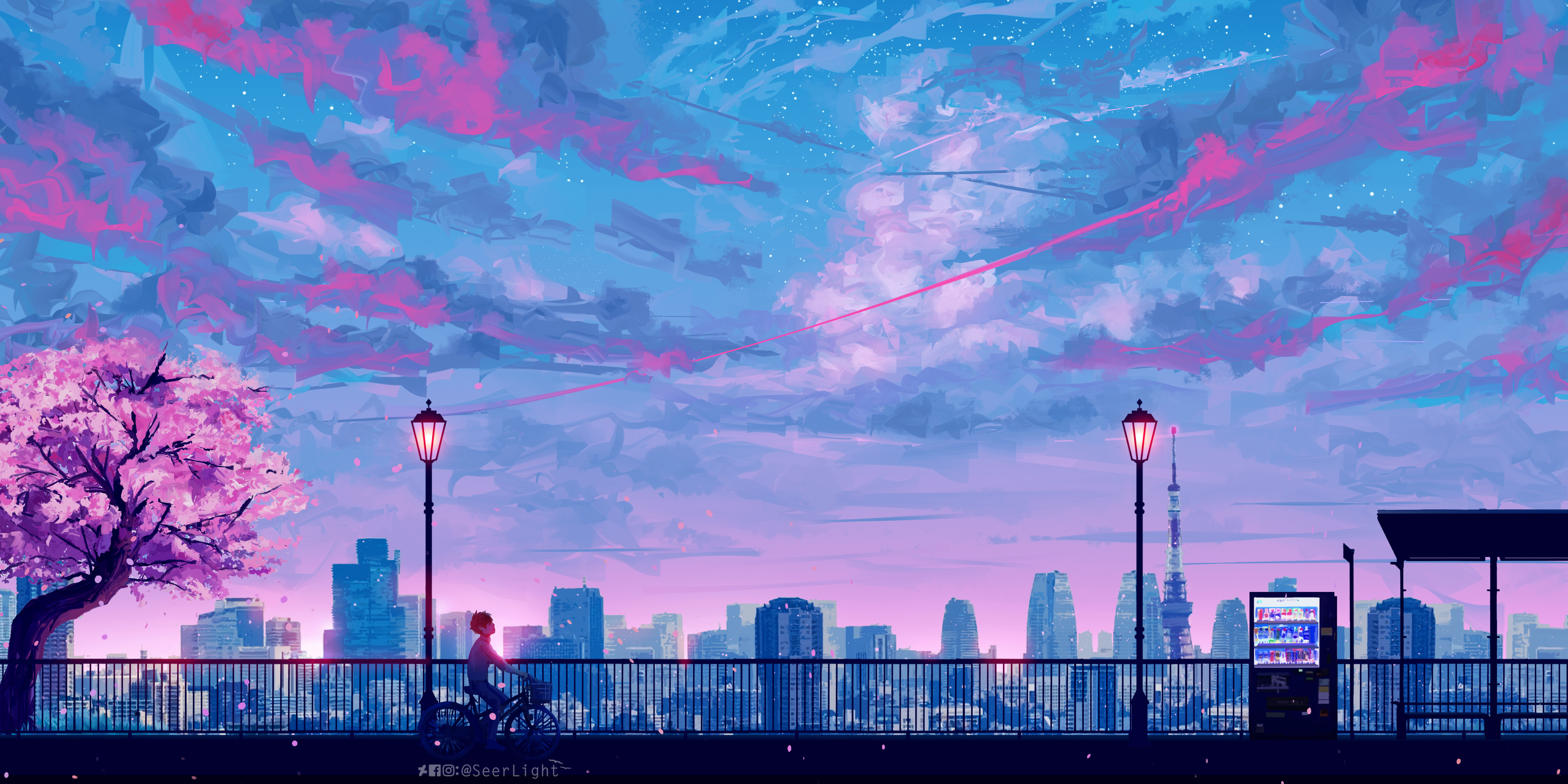Night City Anime Scenery Buildings 4K Wallpaper 62586