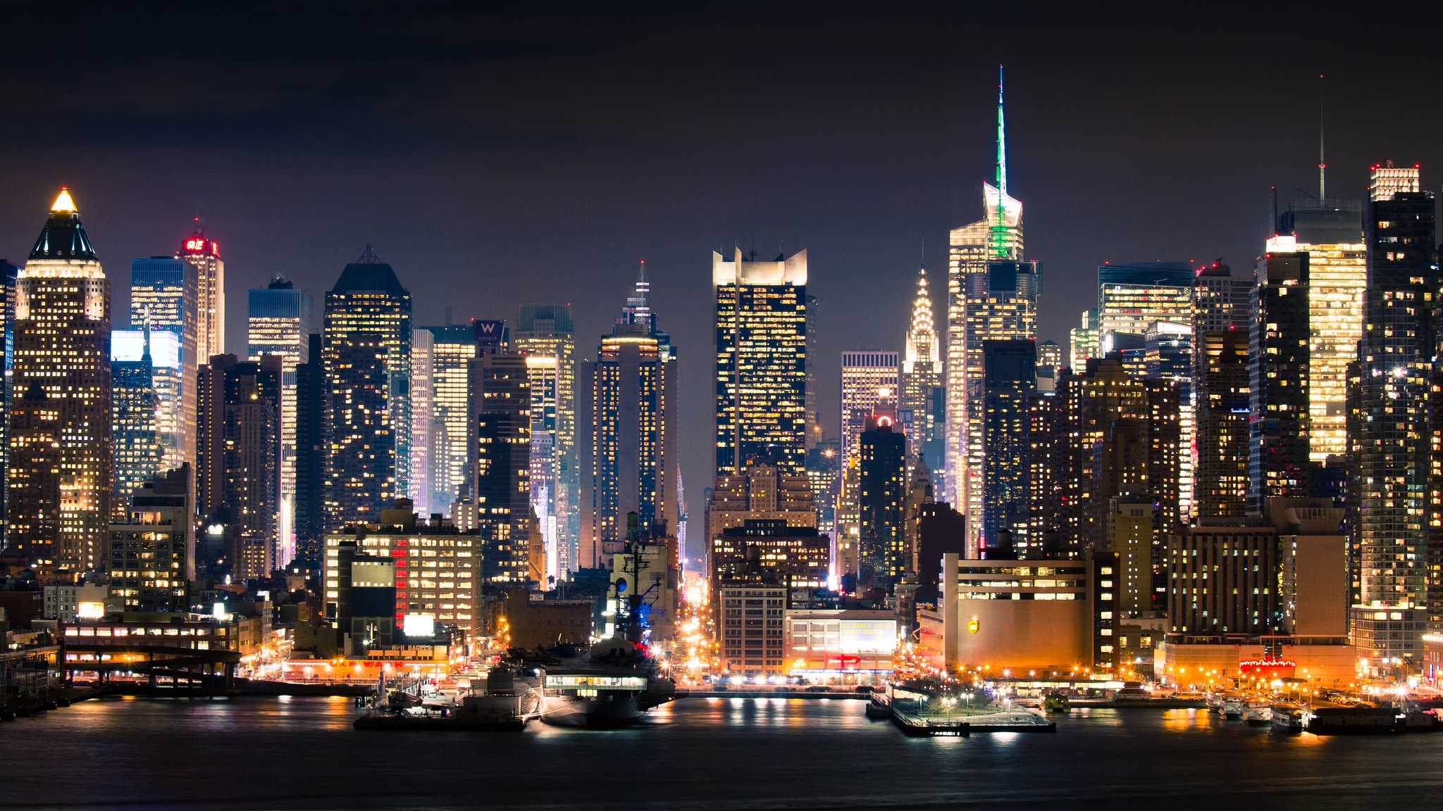 City, New York, Manhattan, Full HD 2K Wallpaper