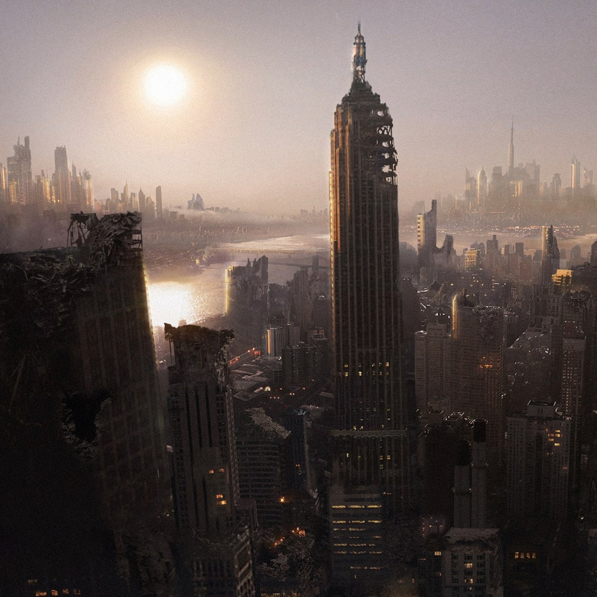 Фантастика конец света. Руины Нью-Йорка. Экуменополис. Постапокалипсис город. Город будущего.