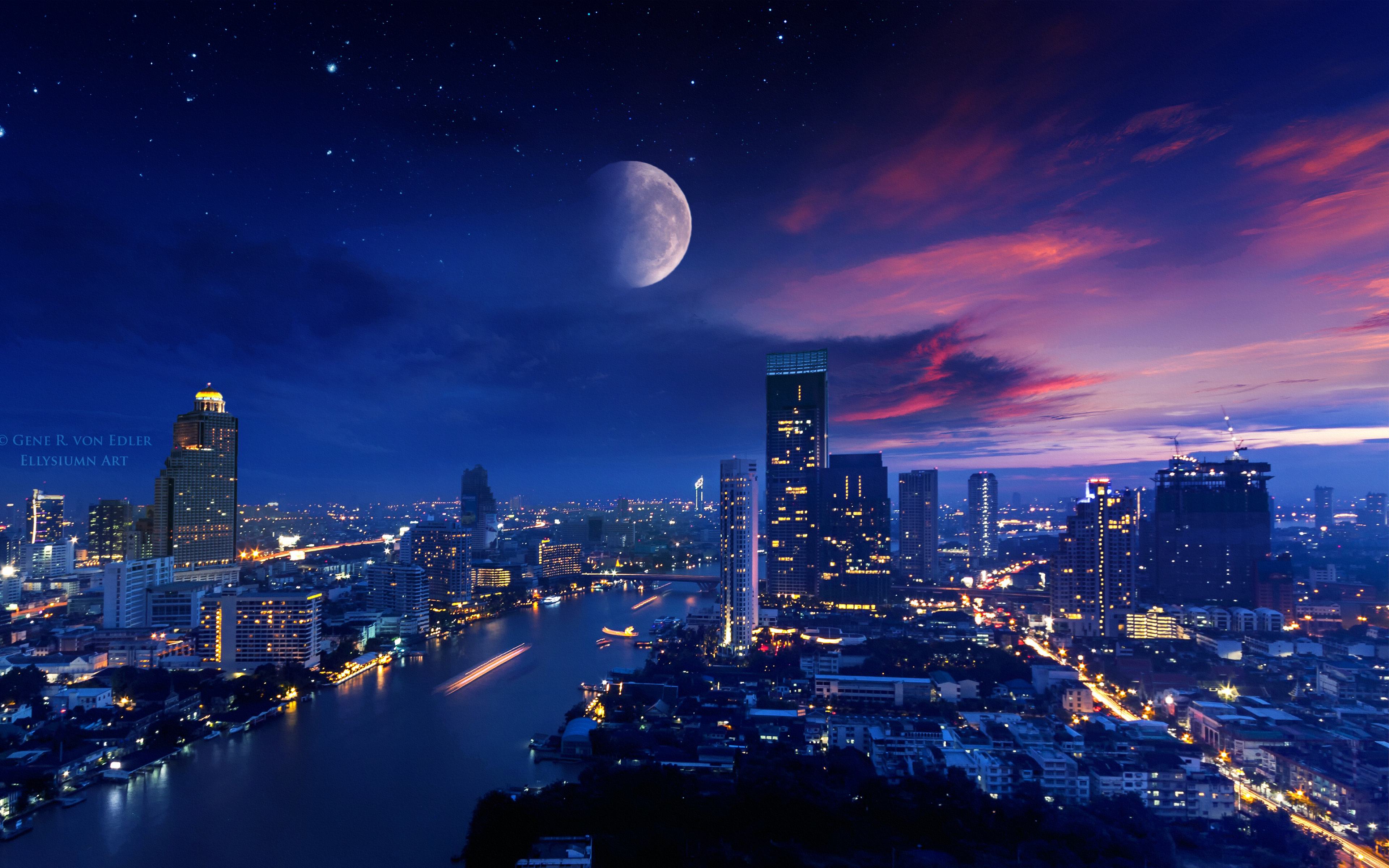 2 экран города. Луна над городом. Ночное небо в городе. Город ночью. Ночь над городом.