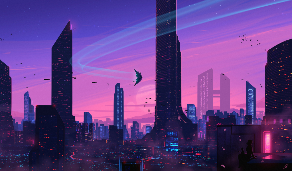 1024x600 Cityscape Futuristic Skyscraper 1024x600 Resolution Wallpaper