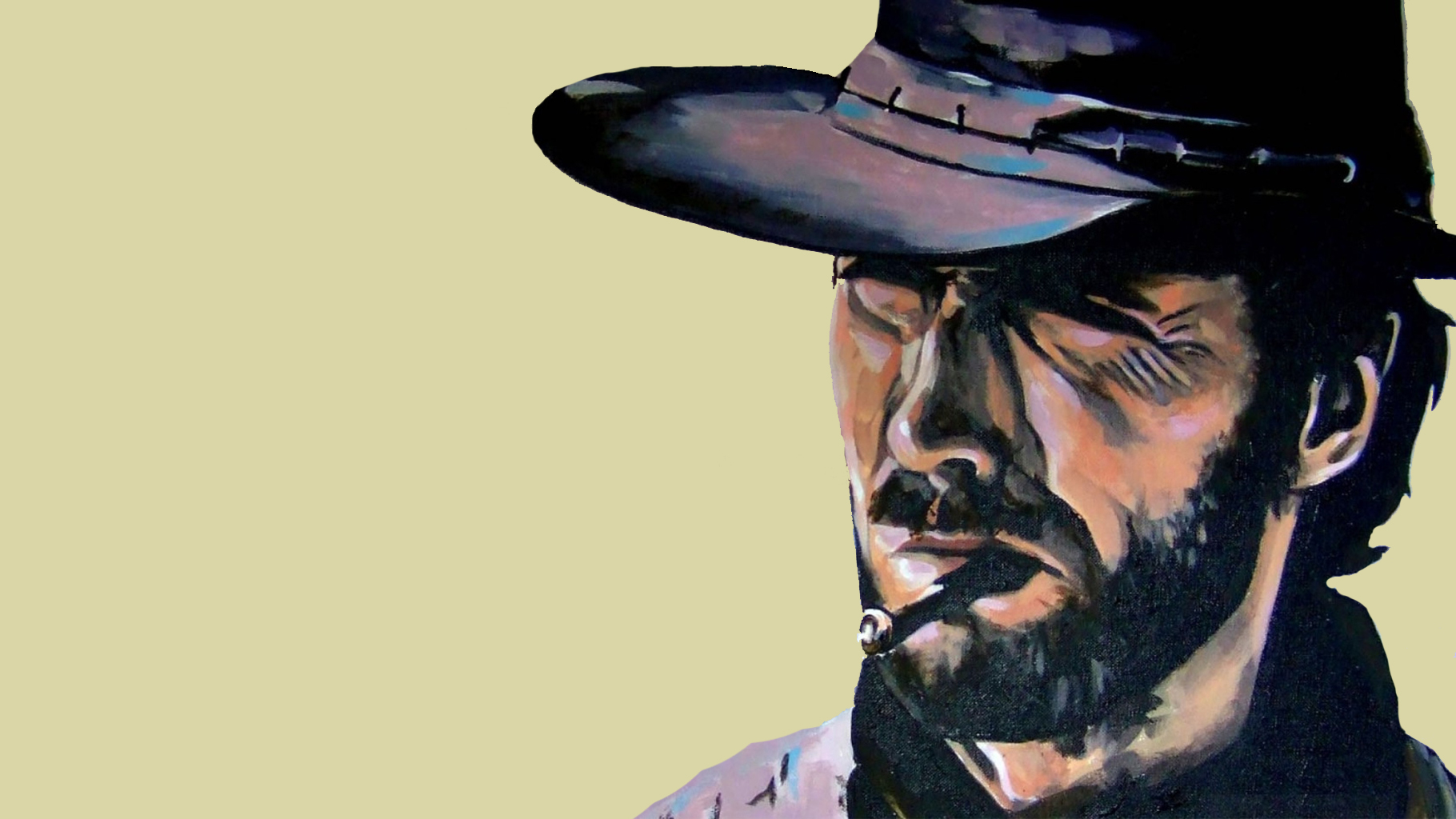 Download Clint Eastwood Cowboy Squinting Eyes Wallpaper | Wallpapers.com