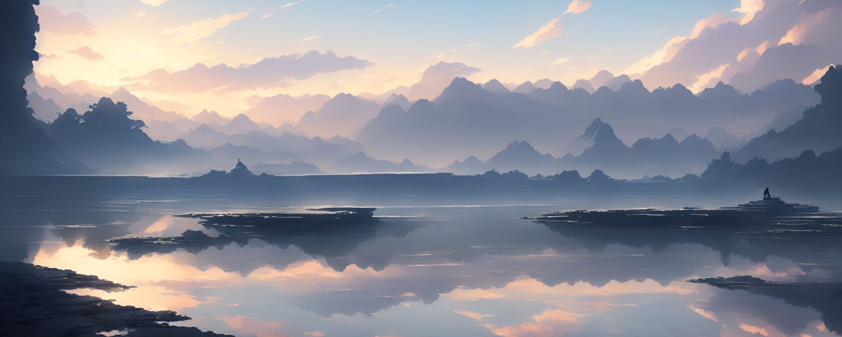 1200x480 Cloud Covered Sky Reflection on water 1200x480 Resolution ...