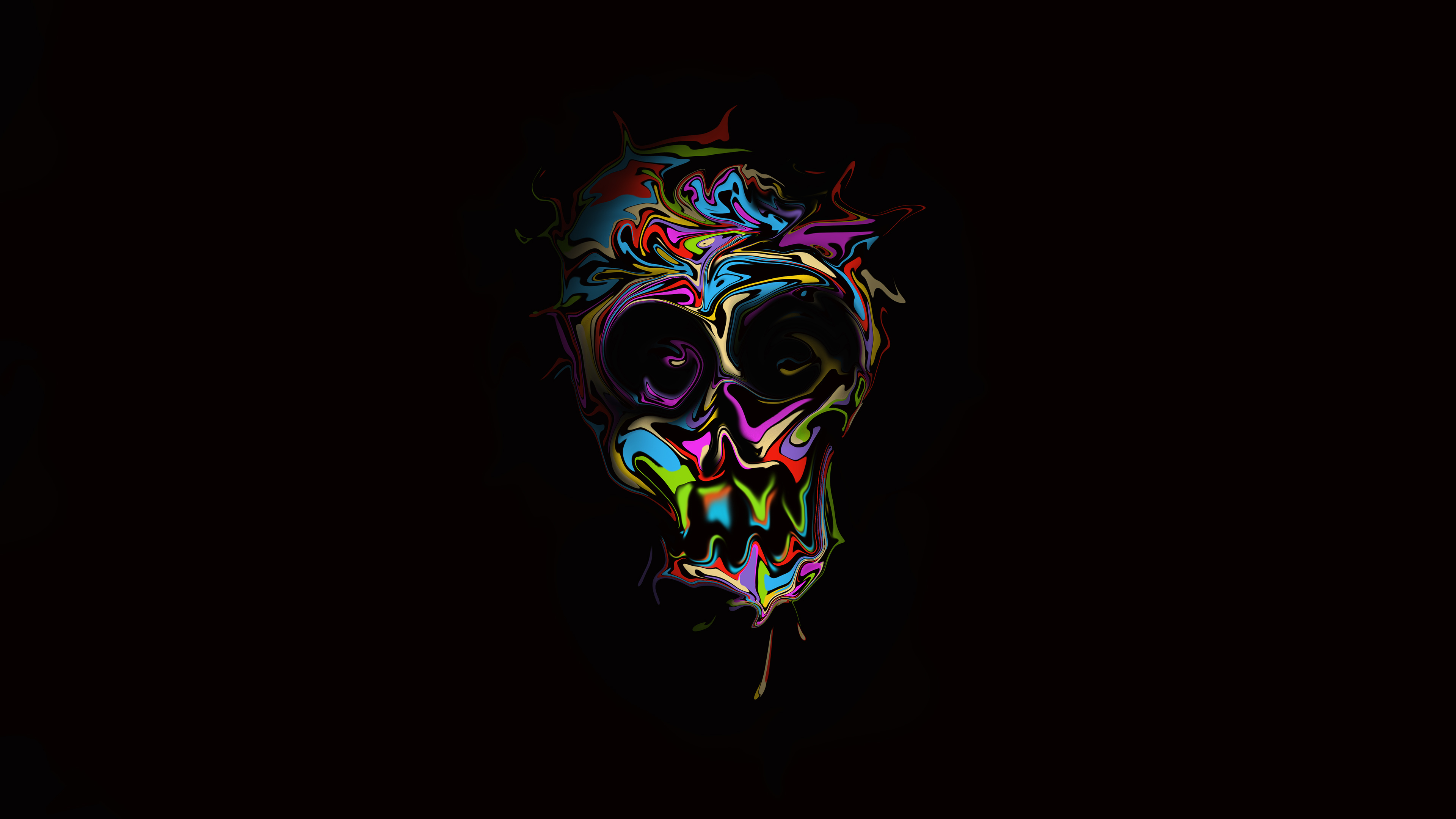 Skull Wallpaper 4K 3D Black background 926