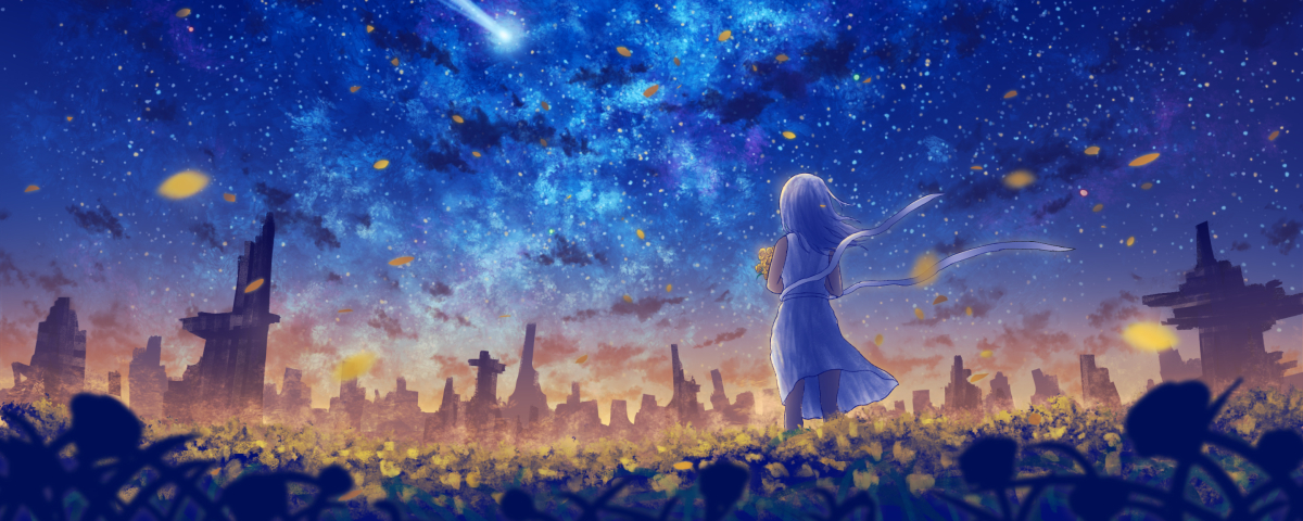1200x480 Resolution Anime Girl Looking at Stars 1200x480 Resolution  Wallpaper - Wallpapers Den