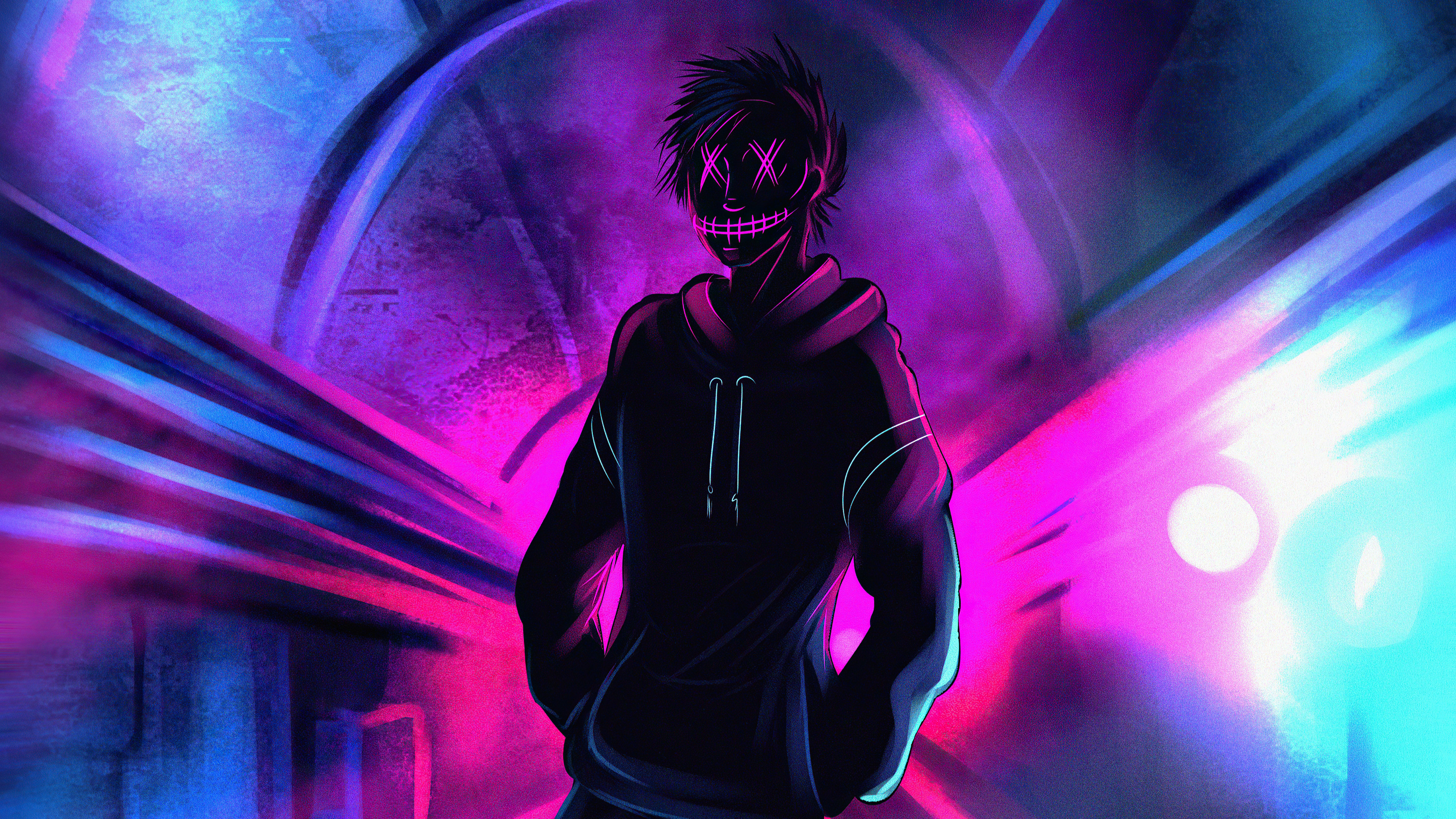 Cool Anonymous Neon Boy Wallpaper, HD Artist 4K Wallpapers, Images, Photos  and Background - Wallpapers Den