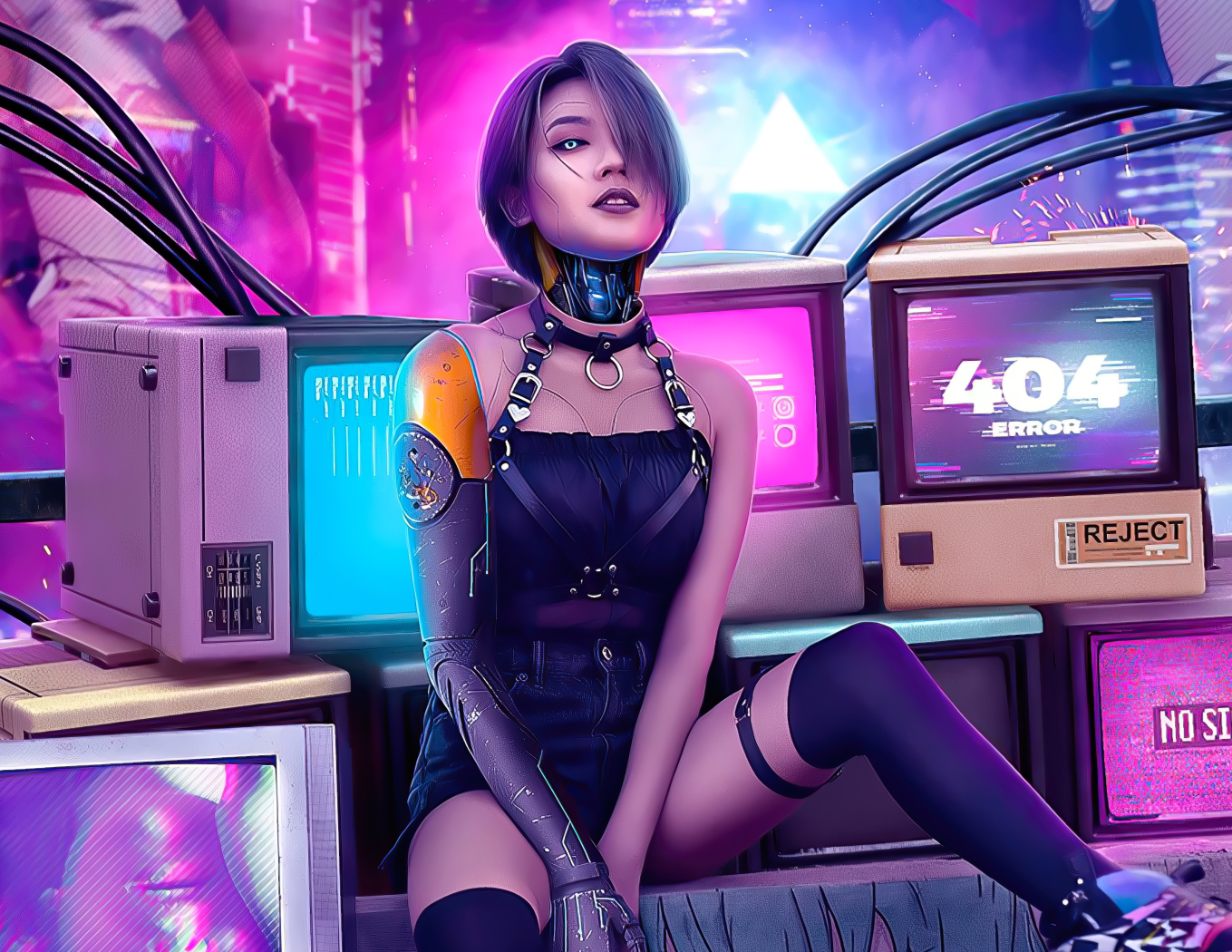 1359x1050 Cool Cyberpunk Cyborg Girl 1359x1050 Resolution Wallpaper Hd Games 4k Wallpapers 7087