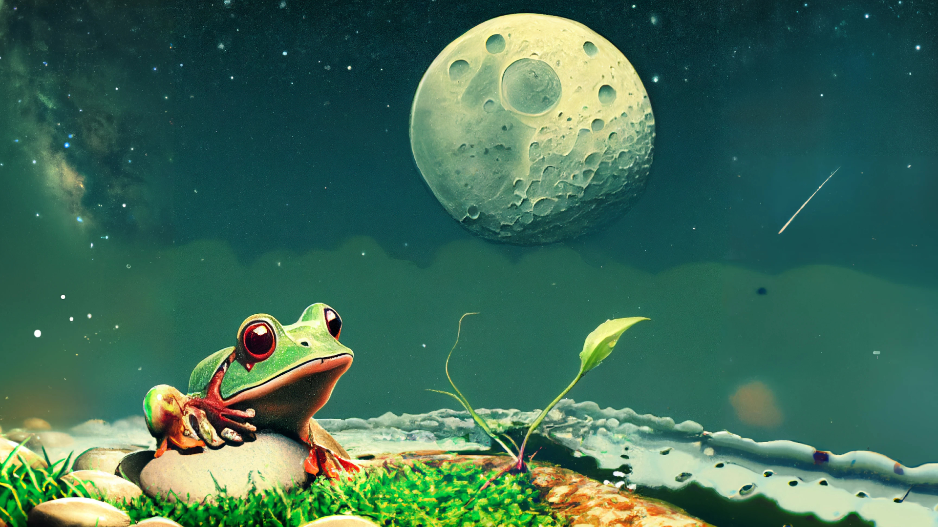 Cool Frog HD Landscape Digital Art Wallpaper
