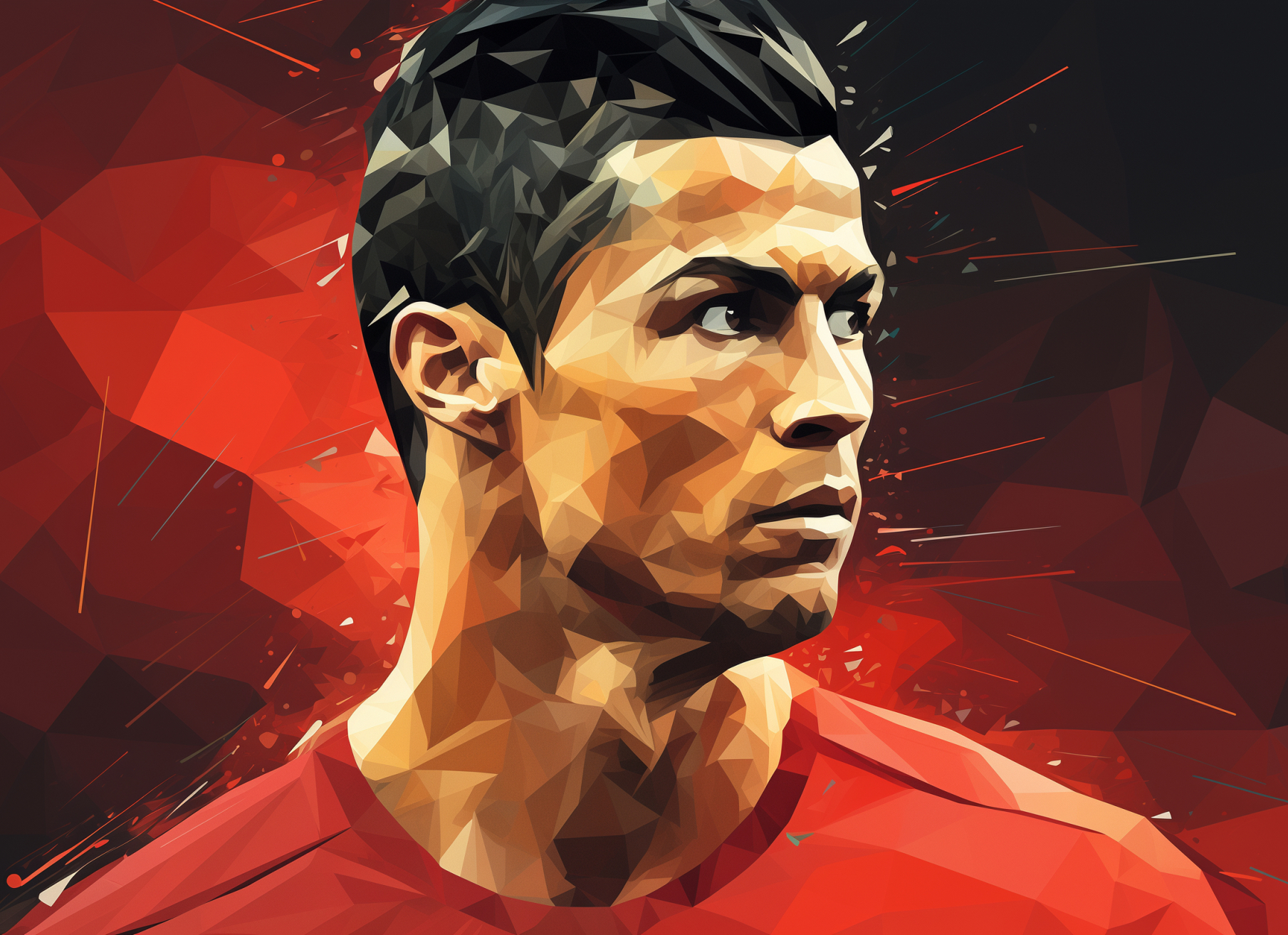 1809x1313 Resolution Cristiano Ronaldo in Barcelona Paint Art 1809x1313 ...