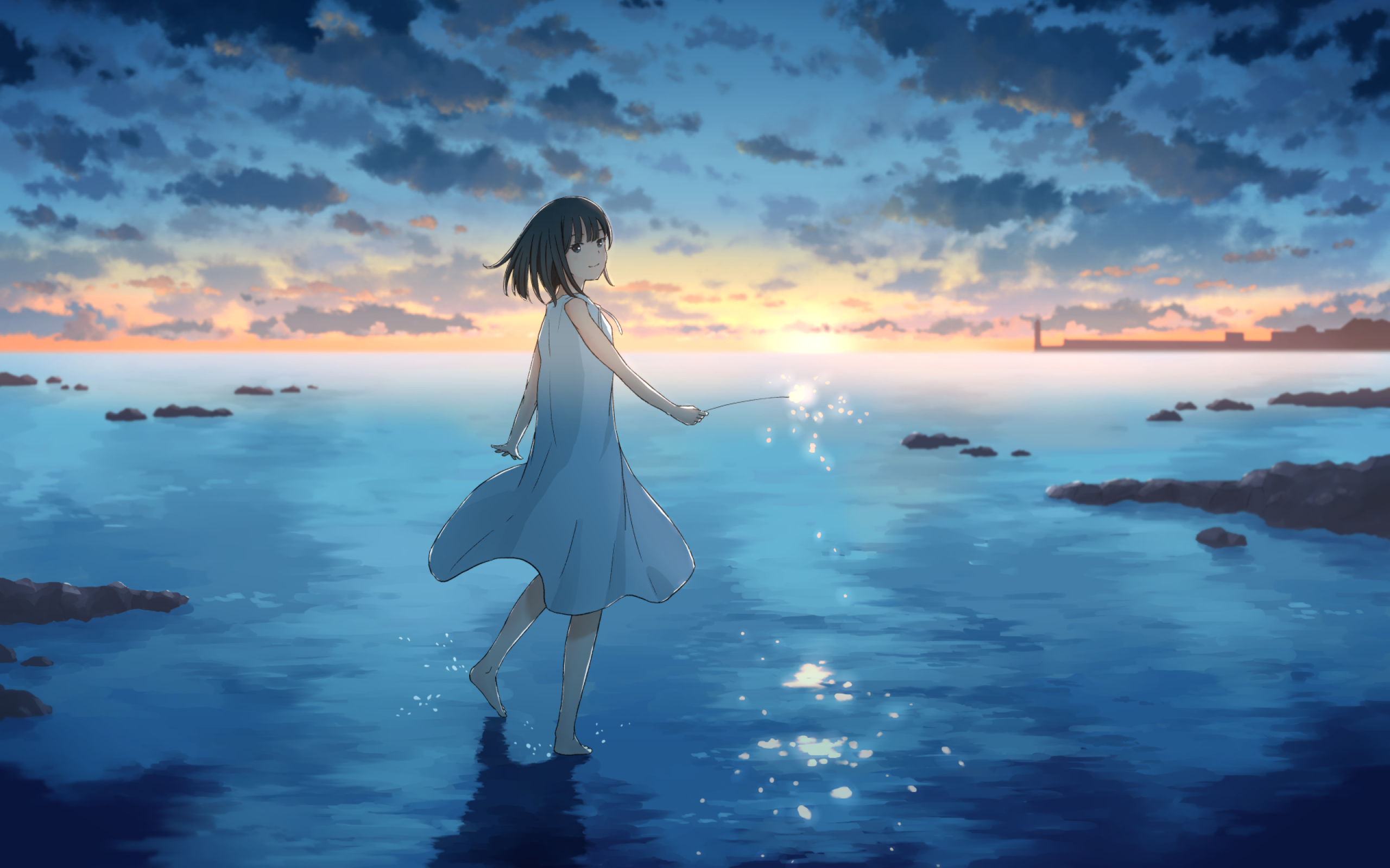Anime Sunset Background Drawing