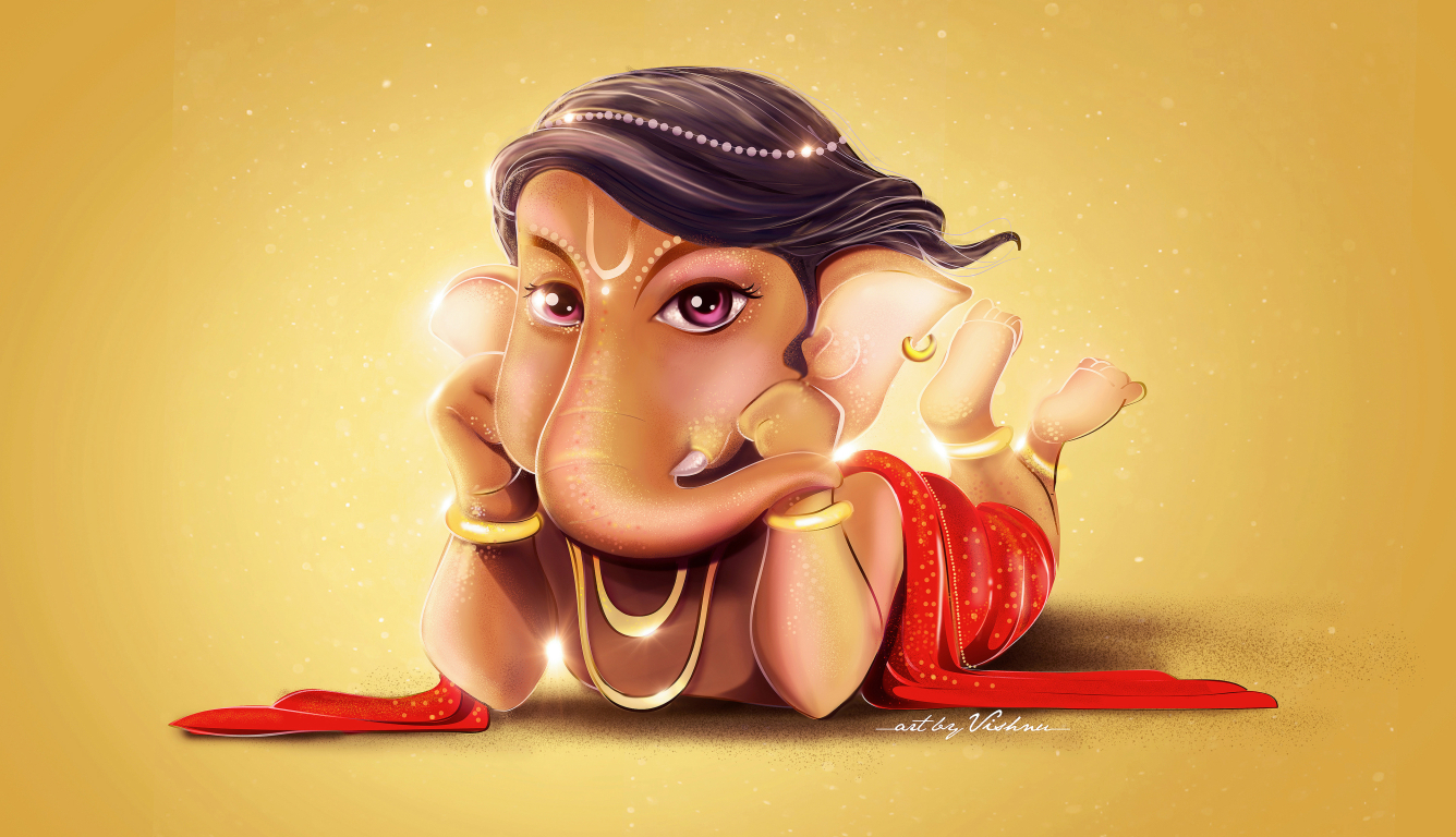 1336x768 Cute Lord Ganesha HD Laptop Wallpaper, HD Other 4K Wallpapers,  Images, Photos and Background - Wallpapers Den