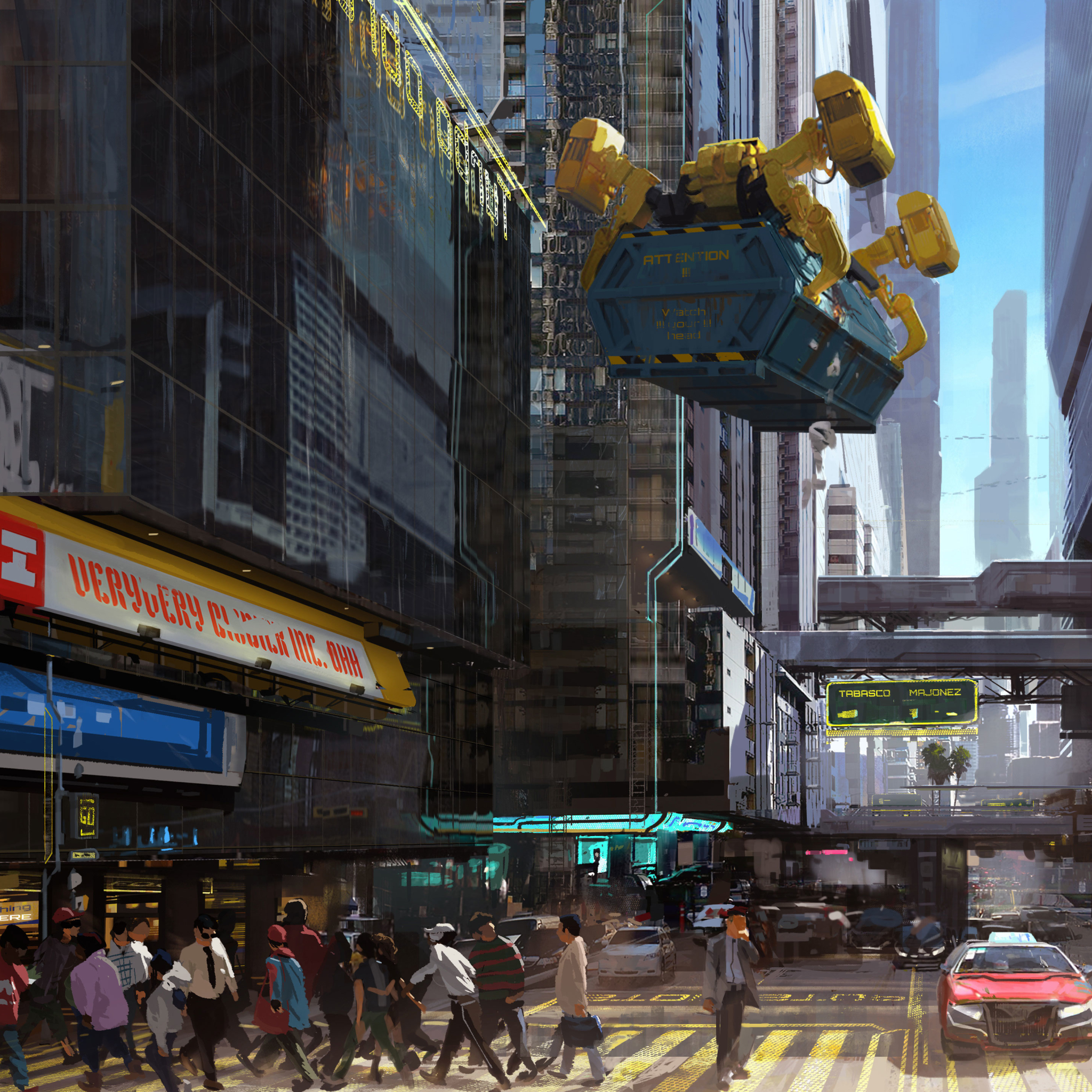 2048x2048 Cyberpunk 2077 City Concept Art Ipad Air Wallpaper, HD Games