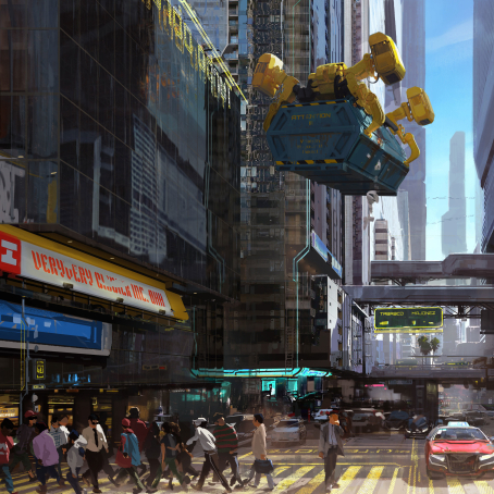 454x454 Cyberpunk 2077 City Concept Art 454x454 Resolution Wallpaper