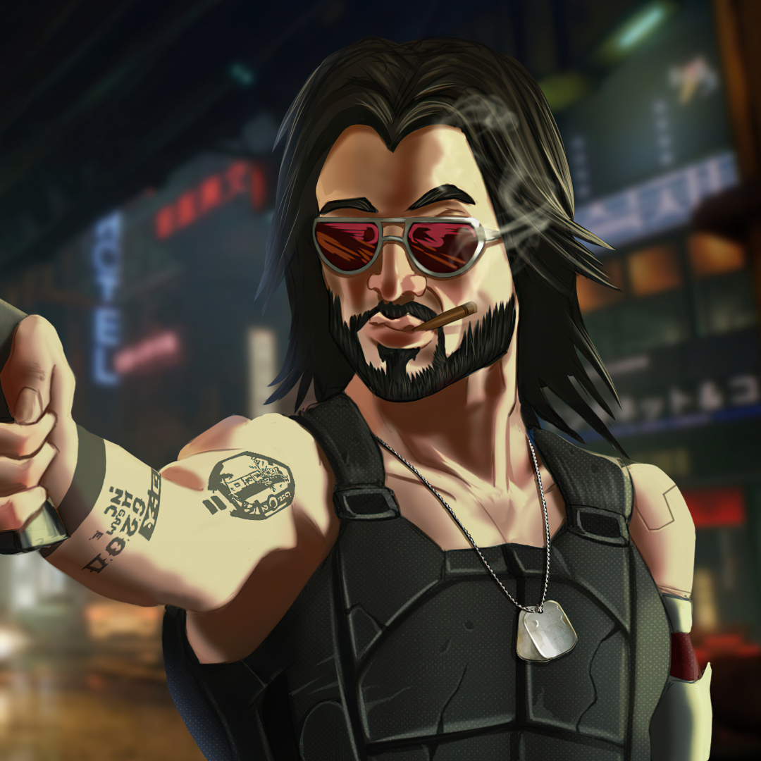 1080x1080 Resolution Cyberpunk 2077 Digital Keanu Art 1080x1080 Resolution Wallpaper 5570