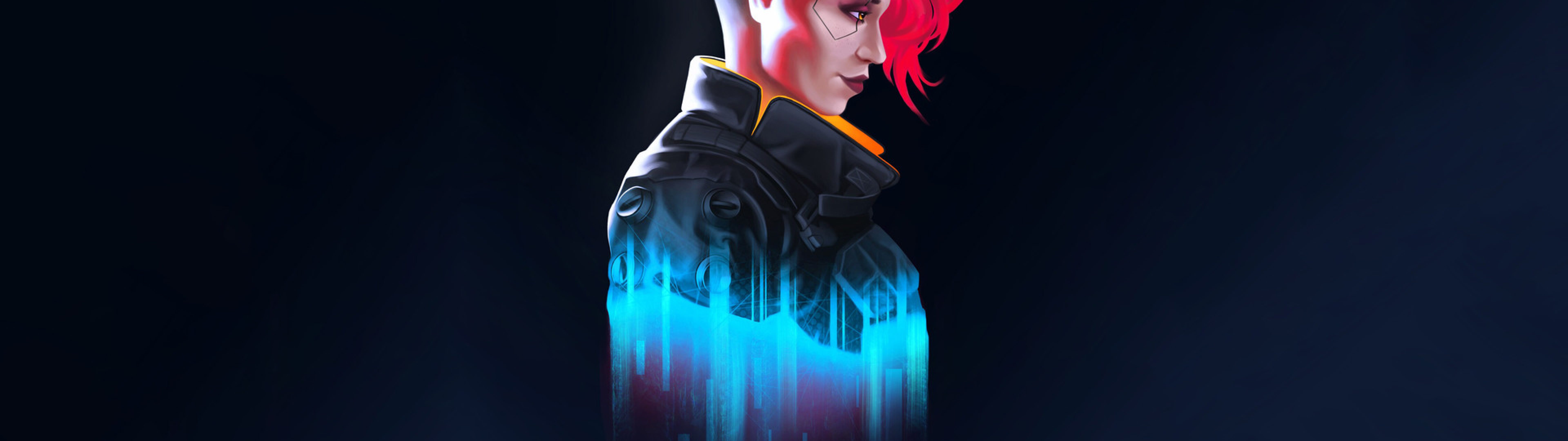 7680x2160 Cyberpunk 2077 Female V Minimalist 7680x2160 Resolution