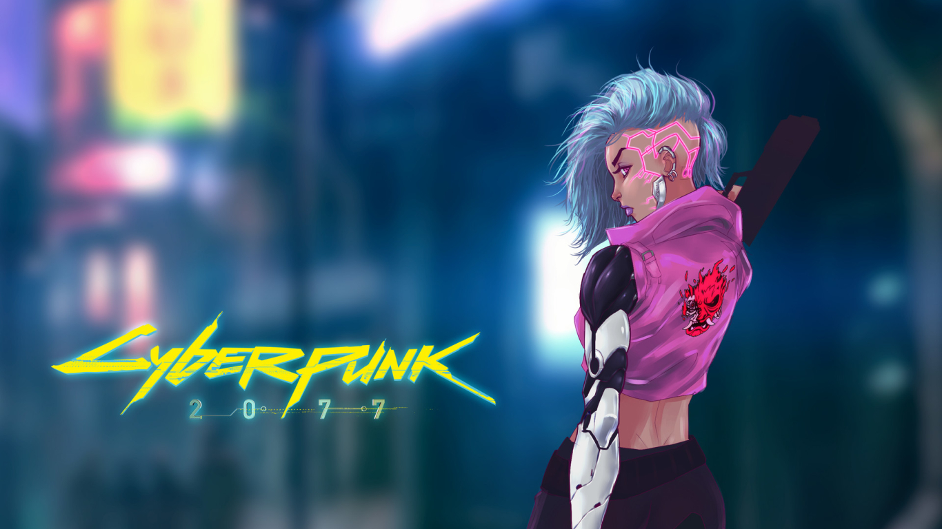 Download Cyberpunk 2077, Cyberpunk, 2077, Young woman, Art Wallpaper in  1366x768 Resolution