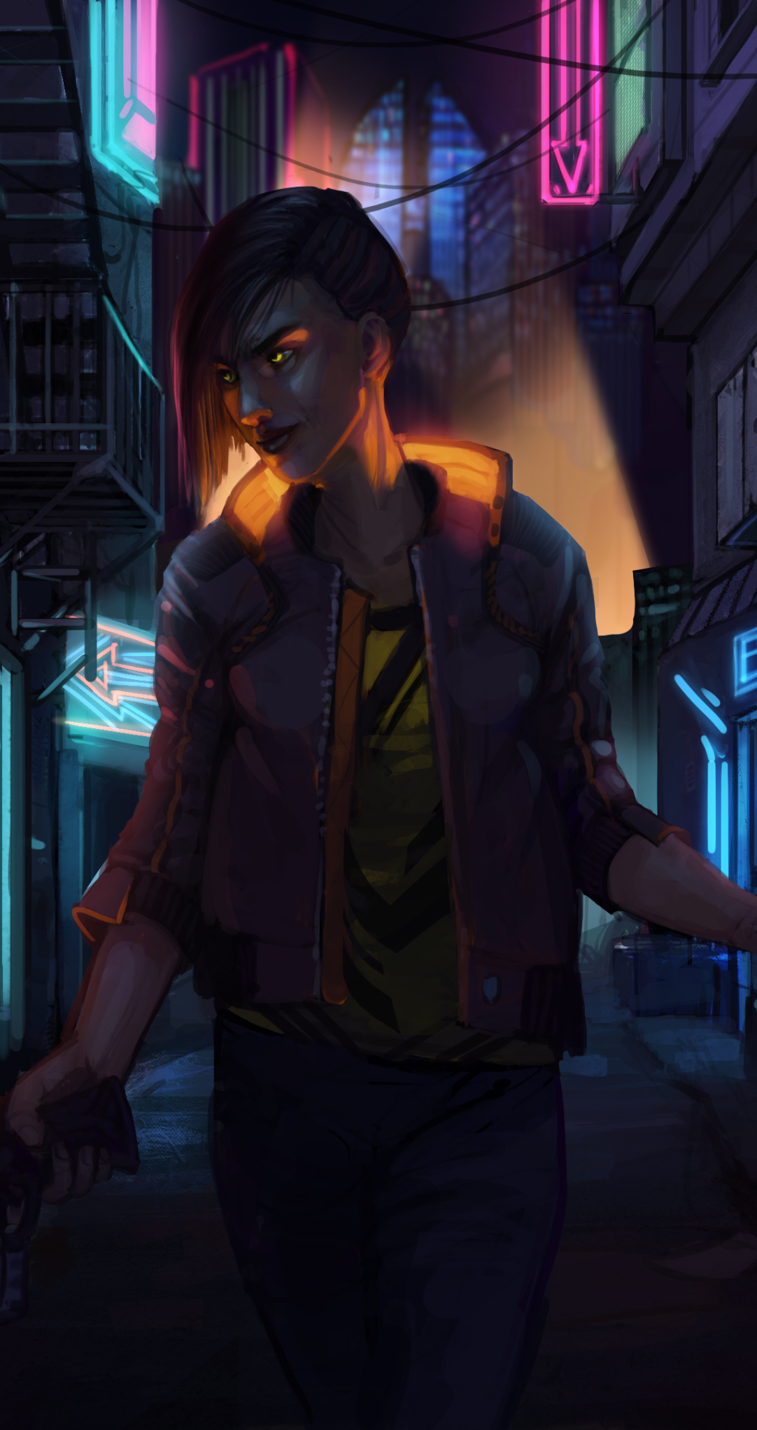 1082x2042 Cyberpunk 2077 Your Night City FanArt 1082x2042 Resolution