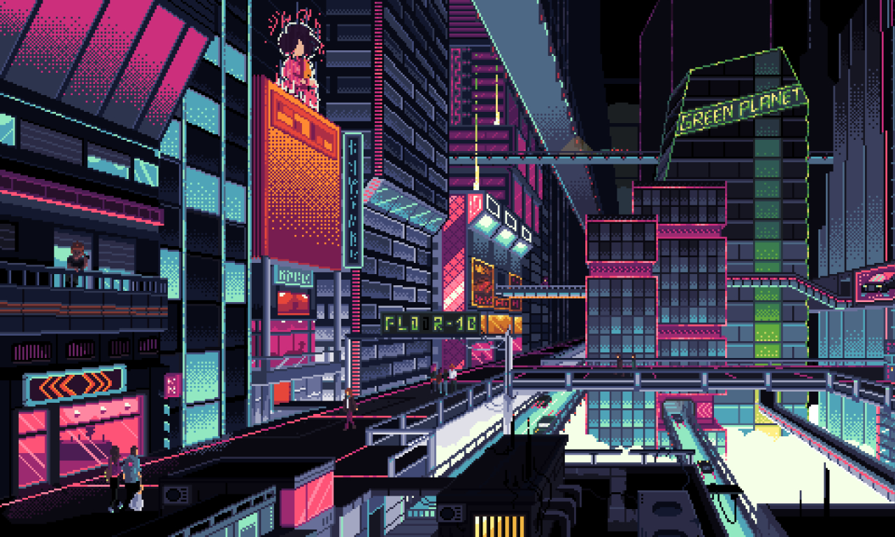 X Cyberpunk City Pixel Art X Resolution Wallpaper Hd Artist K Wallpapers Images