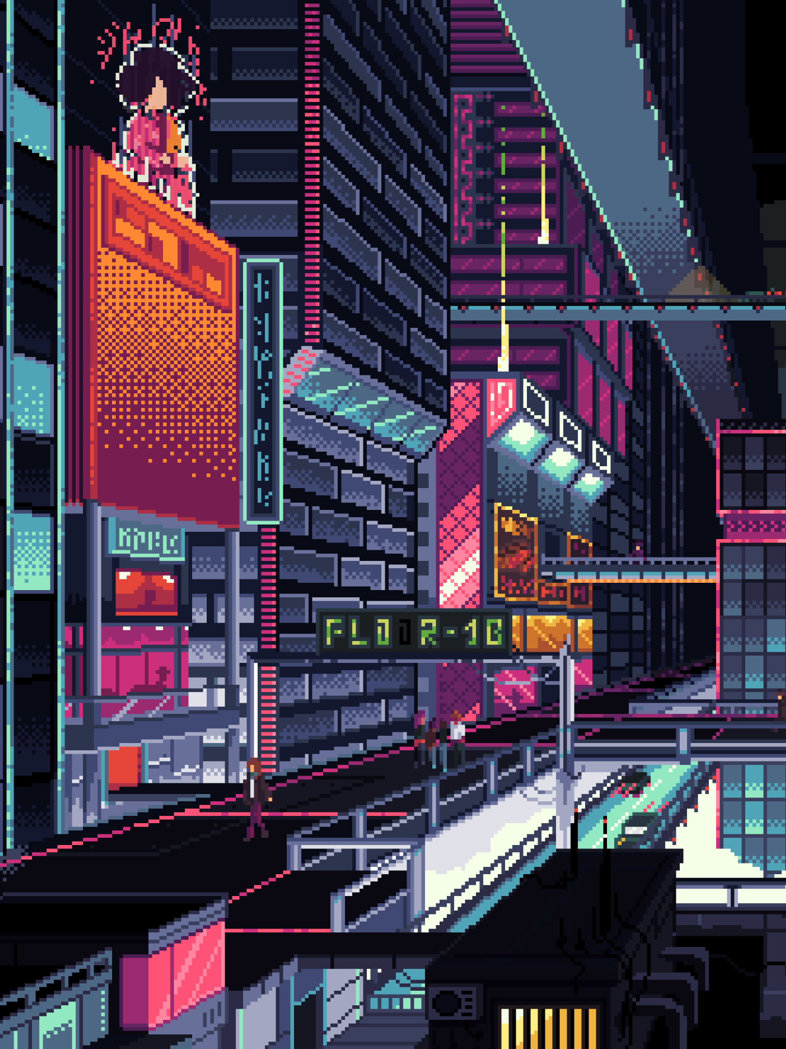 X Resolution Cyberpunk City Pixel Art X Resolution Wallpaper Wallpapers Den