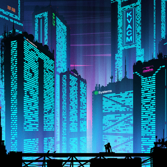 650x650 Cyberpunk Futuristic New Port City 650x650 Resolution Wallpaper ...