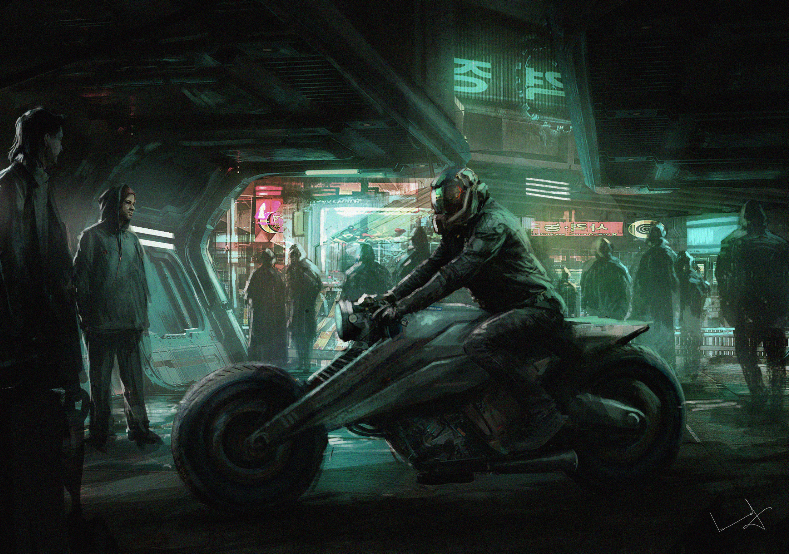 Cyberpunk motorcycle art фото 47