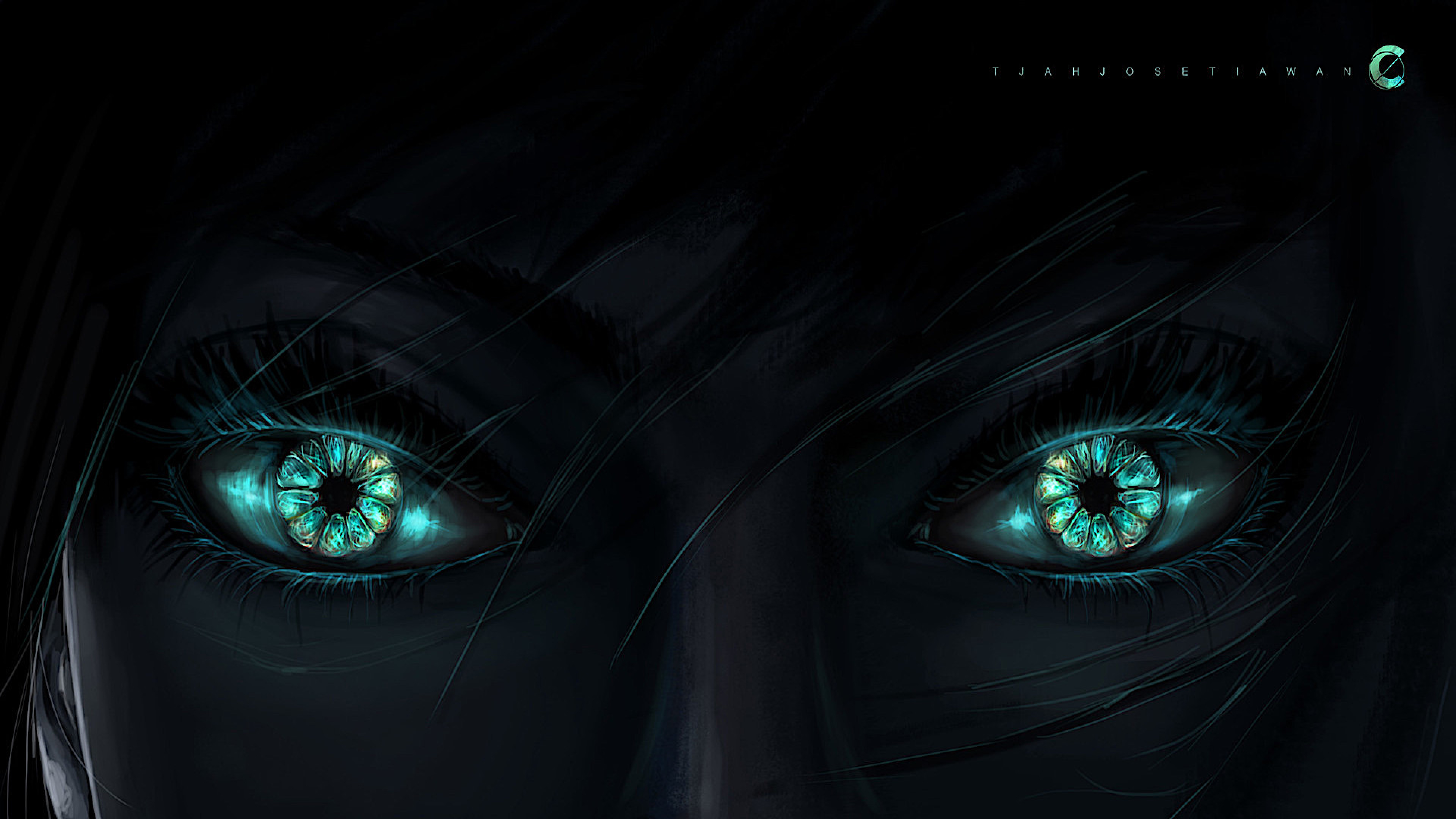 3840x2160 Dark Green Eyes 4K Wallpaper, HD Artist 4K Wallpapers, Images, Photos and Background