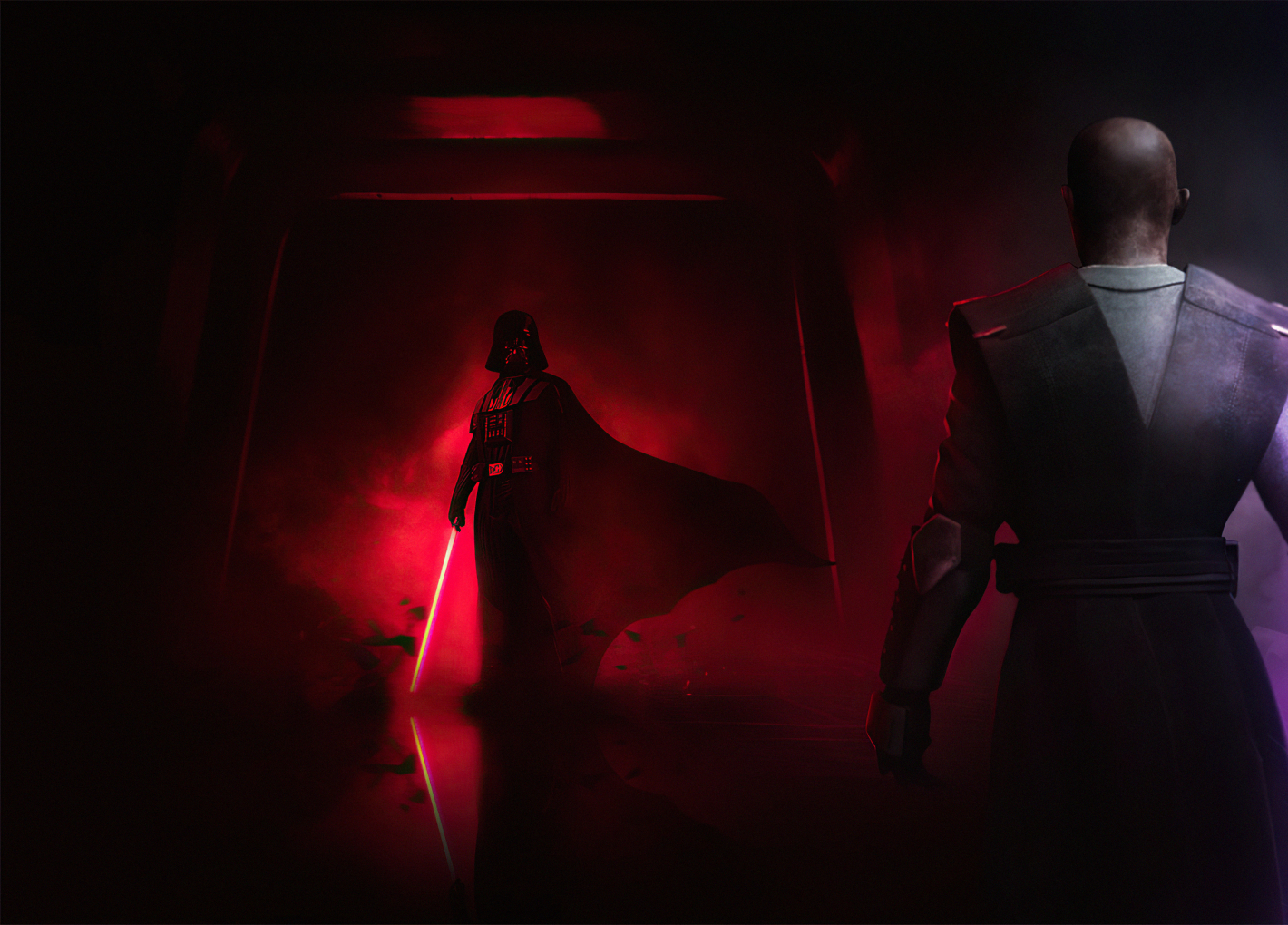 1420x1020 Resolution Darth Vader vs Mace Windu Star Wars 1420x1020 ...