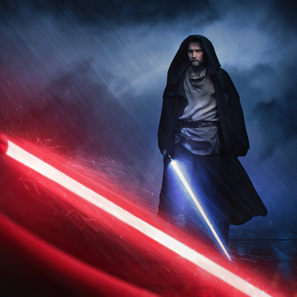 1024x1024 Darth Vader Vs Obi Wan Kenobi HD Cool Star Wars 1024x1024 ...