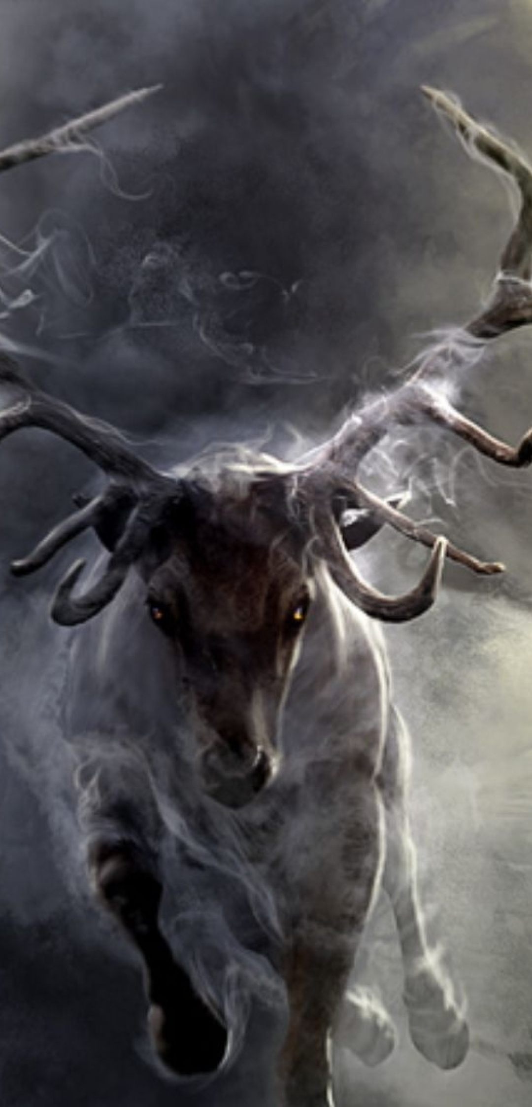 1080x2246 Resolution deer, smoke, run 1080x2246 Resolution Wallpaper 