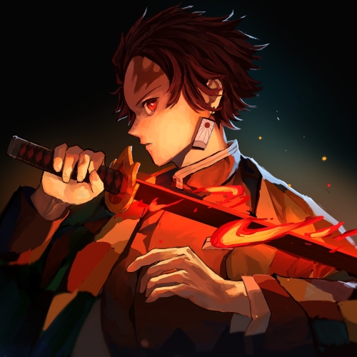 500x500 Resolution Demon Slayer Kimetsu No Yaiba HD Tanjiro Kamado ...