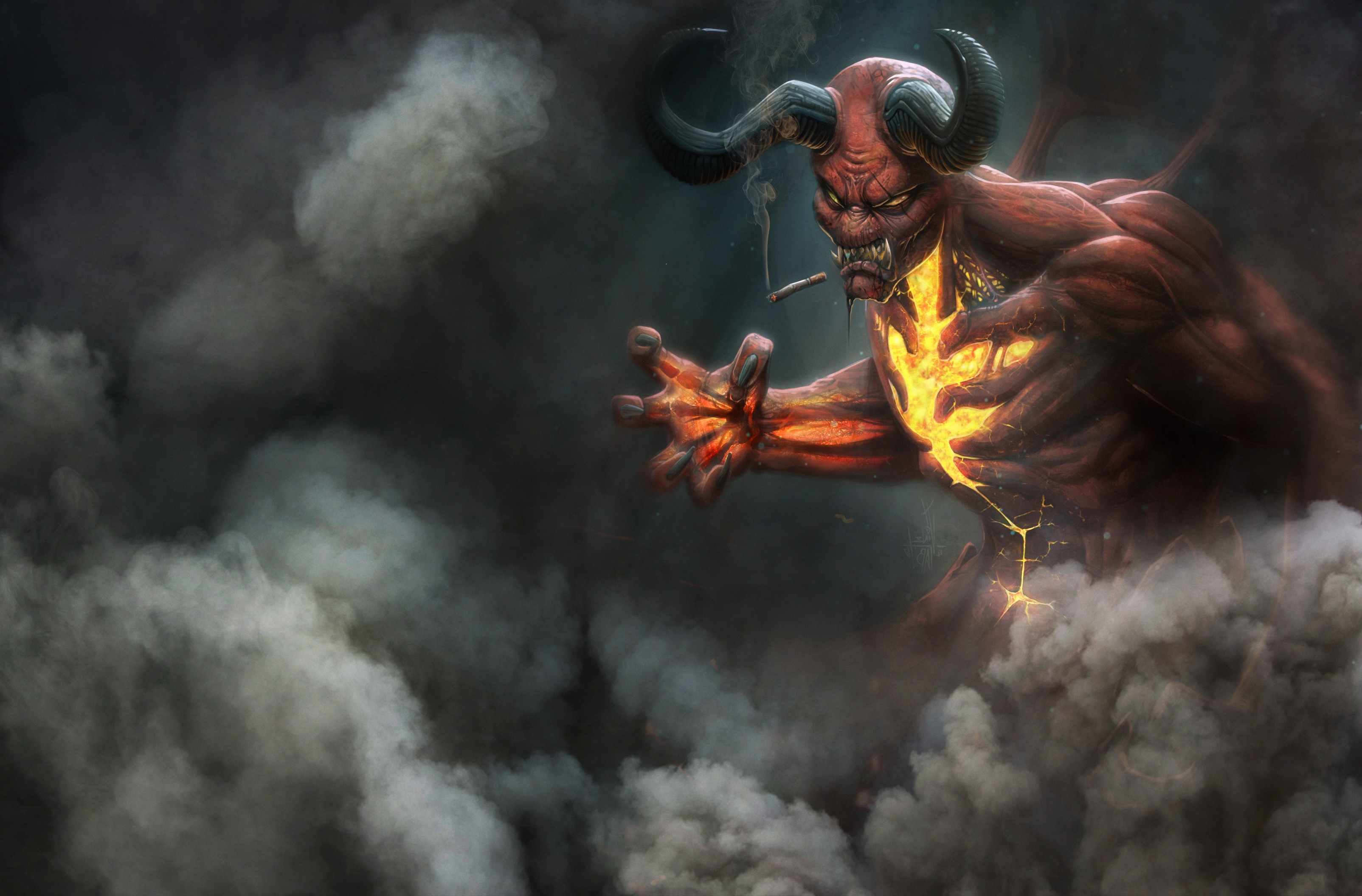 Demon Smoking Wallpaper, HD Fantasy 4K Wallpapers, Images, Photos and  Background - Wallpapers Den