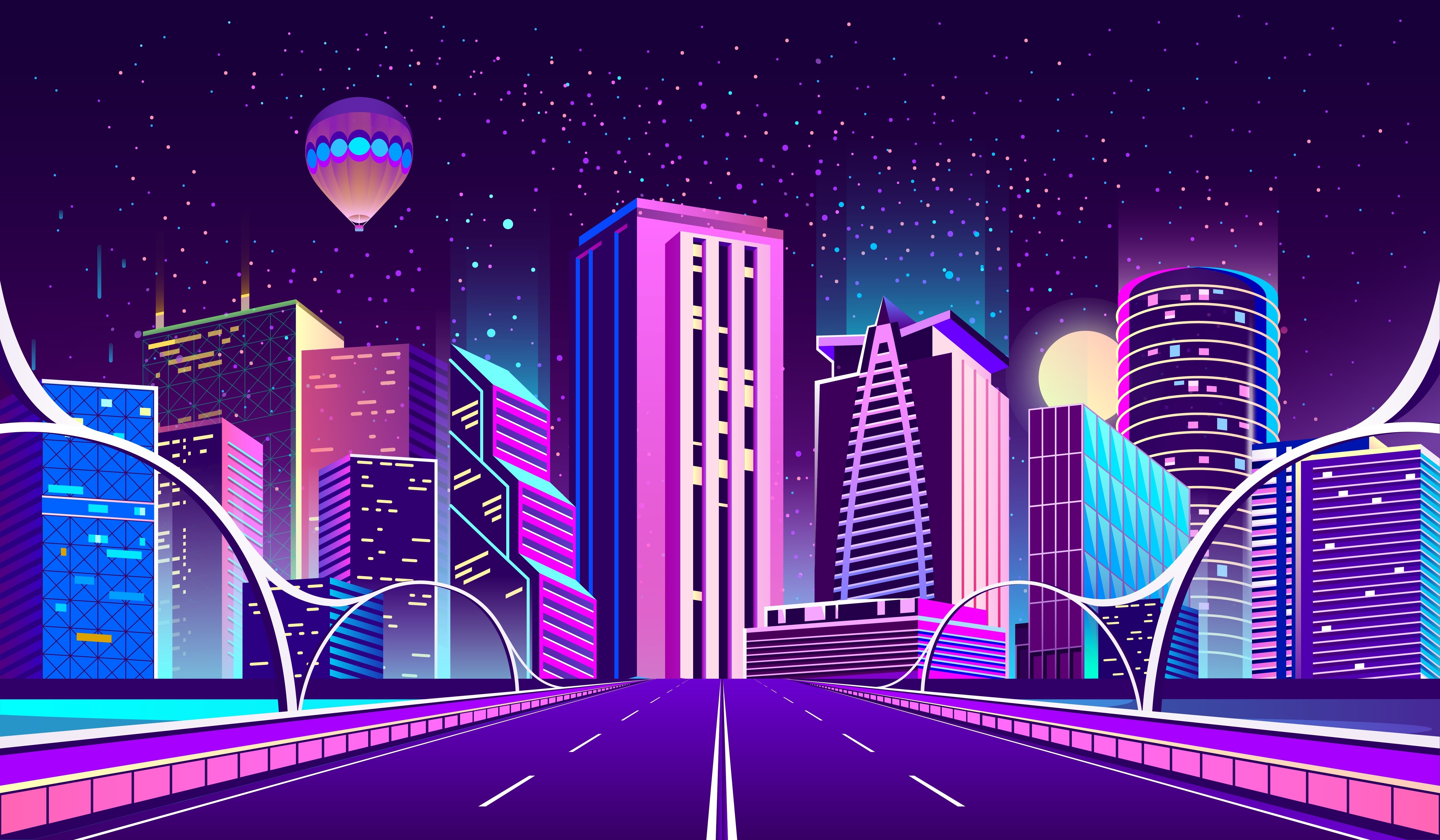 DIgital CIty Road Wallpaper, HD Artist 4K Wallpapers, Images, Photos and  Background - Wallpapers Den