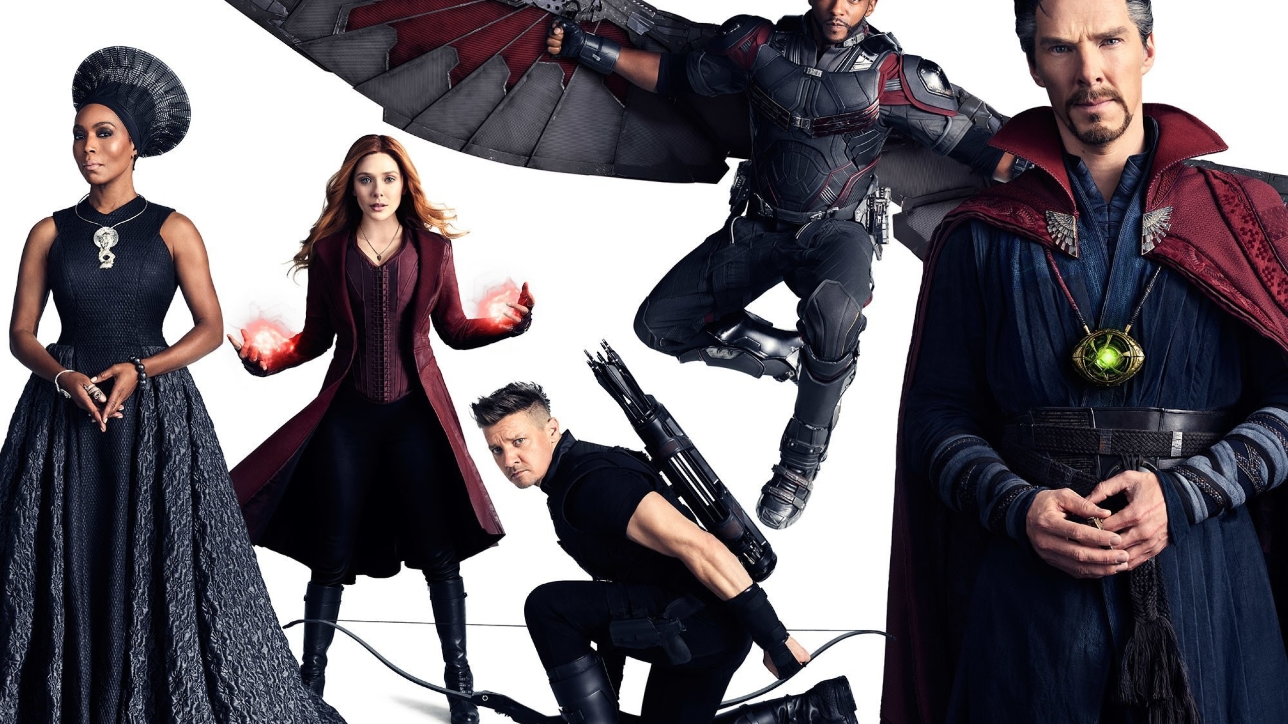 2560x1440 Doctor Strange Falcon Scarlet Witch And Hawkeye In Avengers