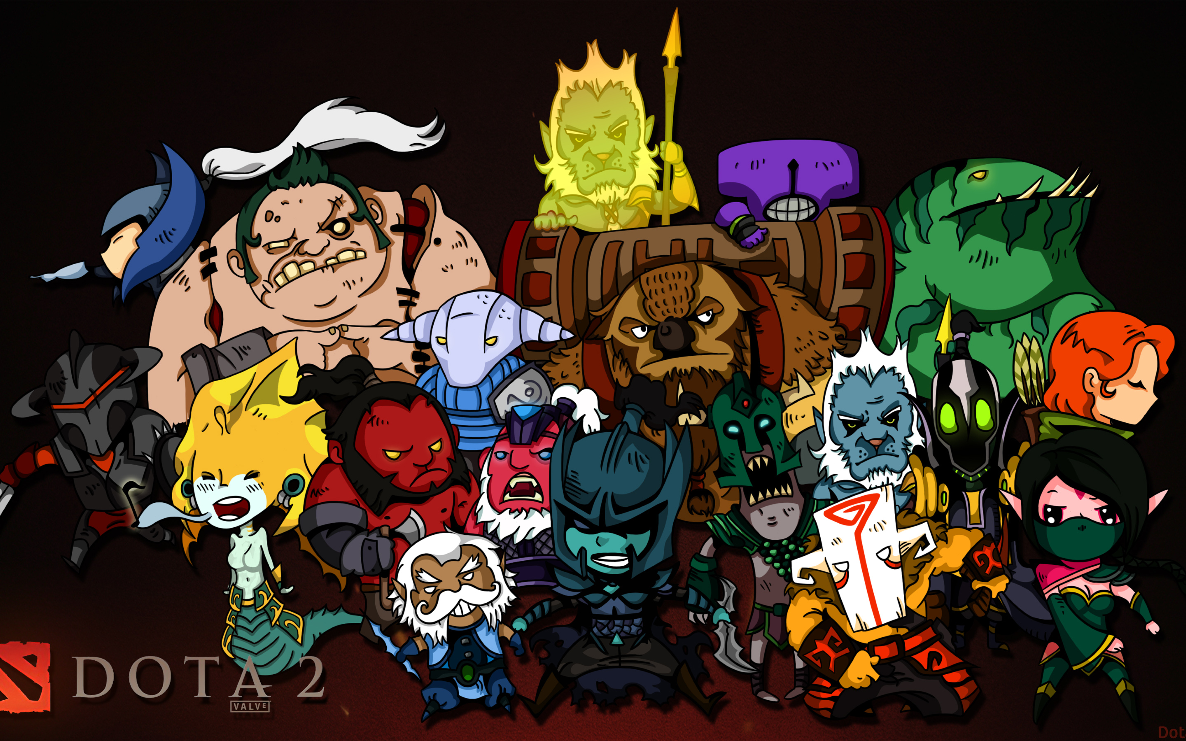 3840x2400 Dota 2 Chibi Heroes 4k 3840x2400 Resolution