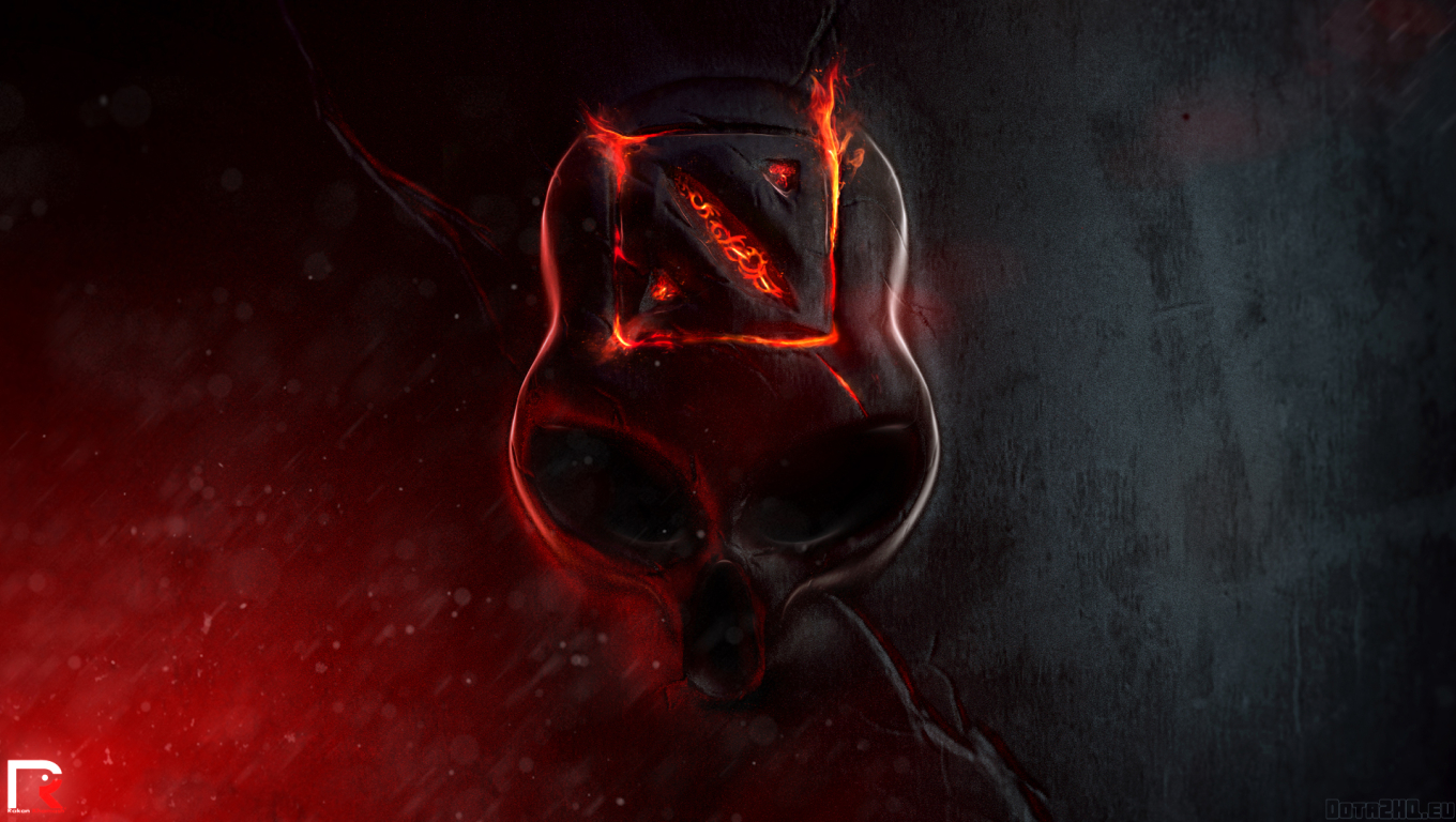 1360x768 Dota 2 Skull Fire Desktop Laptop Hd Wallpaper Hd